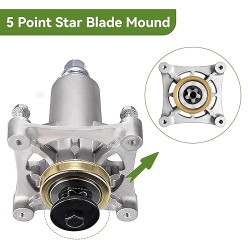 Miniatura 3 de Conjunto de husillo apto para Craftsman HU Ariens Poulan Husillo de mandril apto para plataforma de cortacésped de 42, 46, 48, 54 pulgadas, con