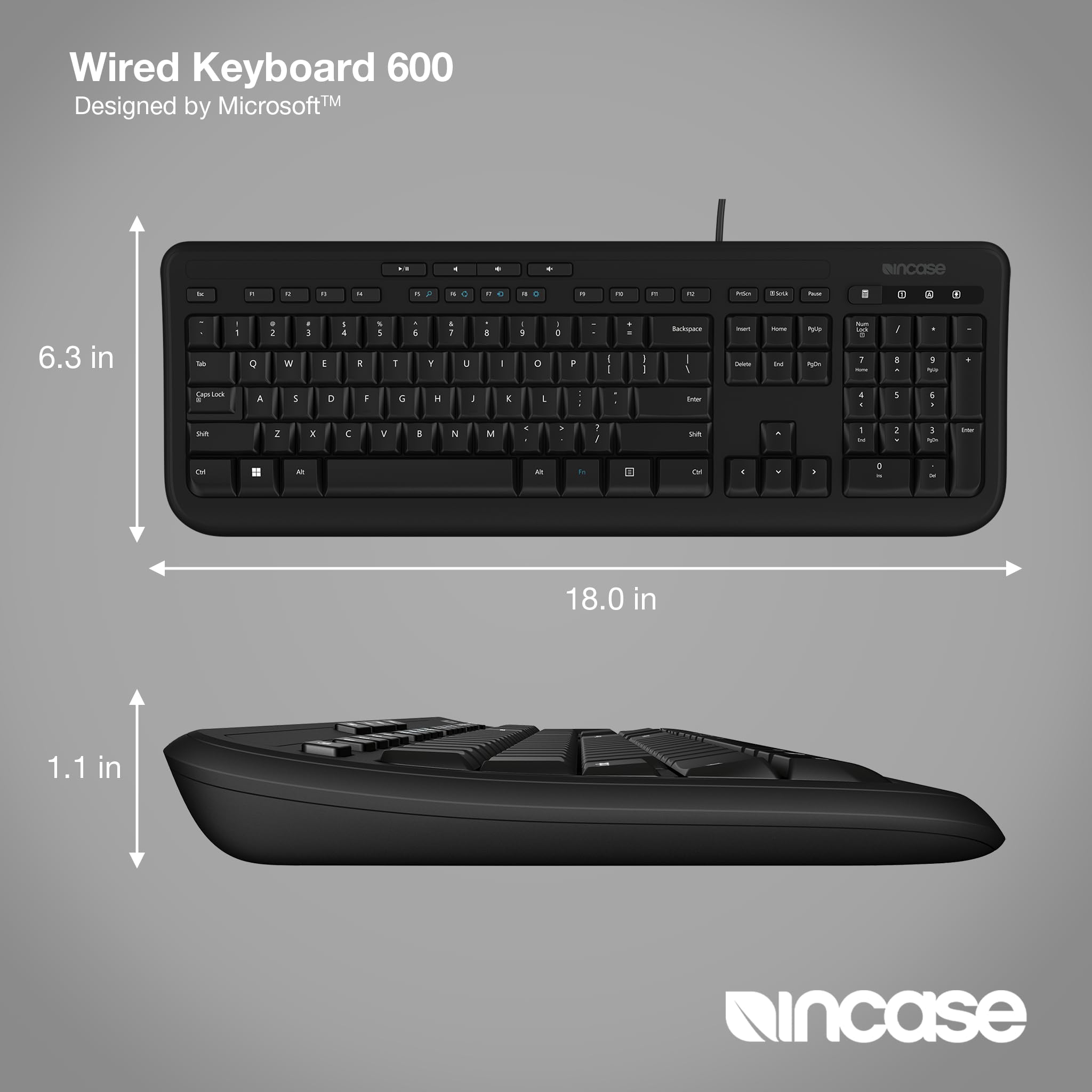 Amazon.com: Incase Wired Keyboard 600 – Designed by Microsoft Amazon.com: Incase Wired Keyboard 600 – Designed by Microsoft