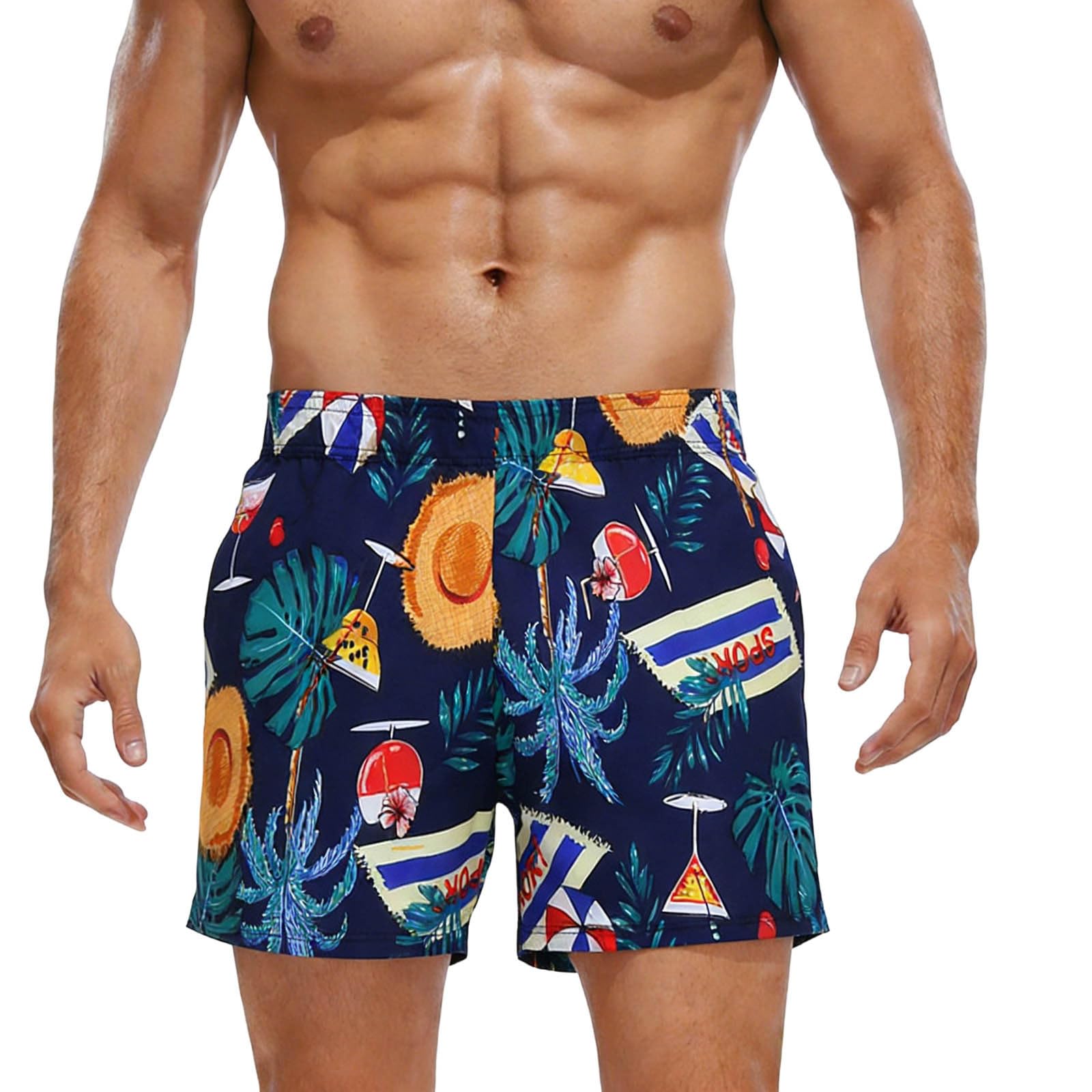 Shorts Herren Hawaii Kurze Hosen Sommer Leicht Und Luftig Herrenshorts Strand Atmungsaktive Sommershorts Tunnelzug Taschen Sport Freizeitshorts Freizeit Sportshort Mehrfarbig Einheitsgröße