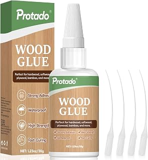 Protado 35g Super Strong Wood Glue - Waterproof Heat-Resistant Clear Adhesive for Furniture, Plywood, MDF, DIY Repairs