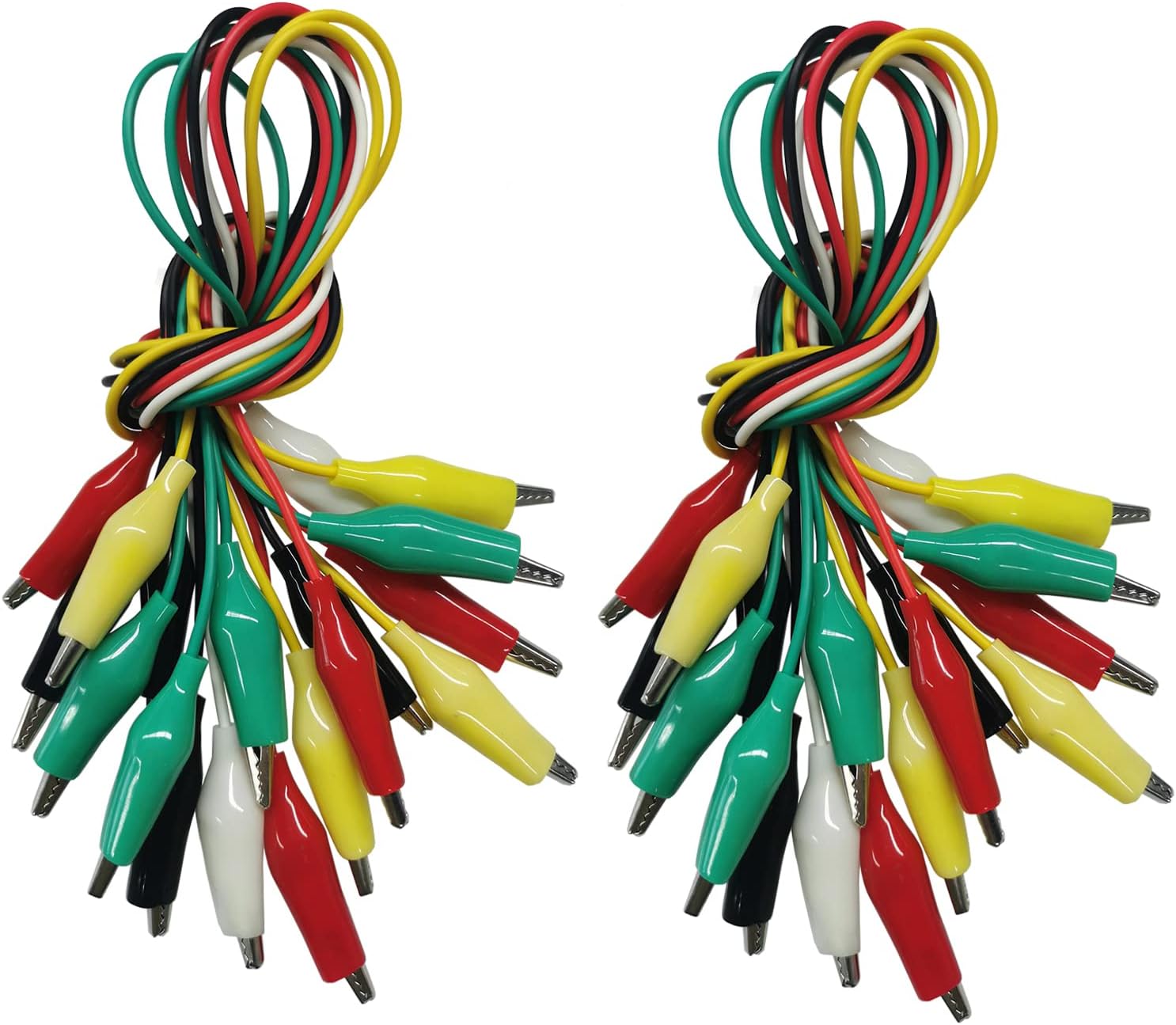 Alligator Clips Electrical, 20PCS Preminum Test Leads with Crocodile Clips, 5 Colors Jumper Wires Kit with Testing Probes for Electrical Testing with Dual Ended Insulators for Circuit Connection