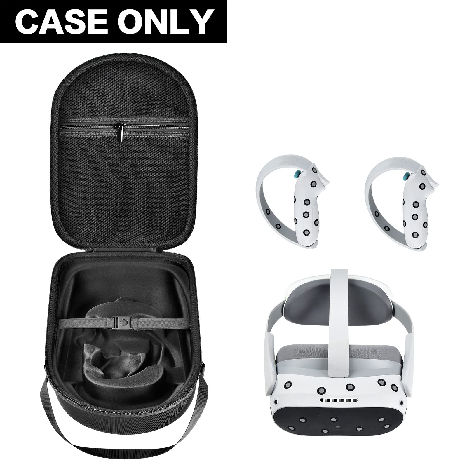 Étui pour casque de réalité virtuelle PICO 4 All-in-One 128 Go/256 Go, lunettes de réalité virtuelle, porte-accessoires PC, avec poche en filet, convient pour câble USB et écouteurs (boîte uniquement)
