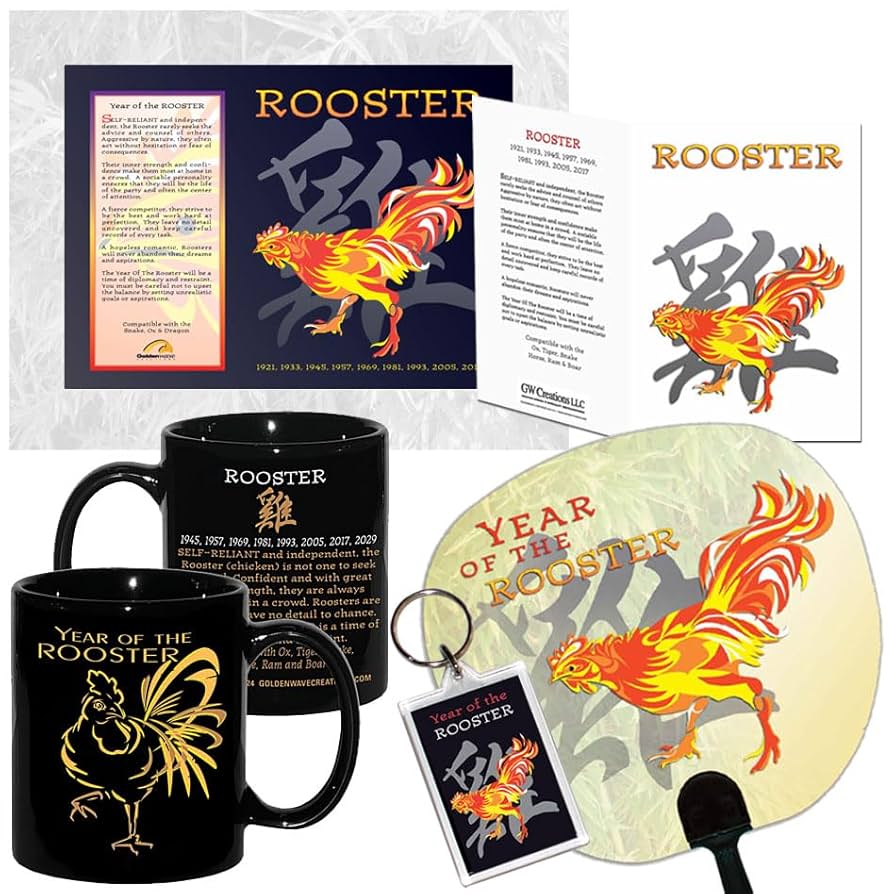 Amazon.com: Year Of the Rooster, Year of the Chicken, 6 pc