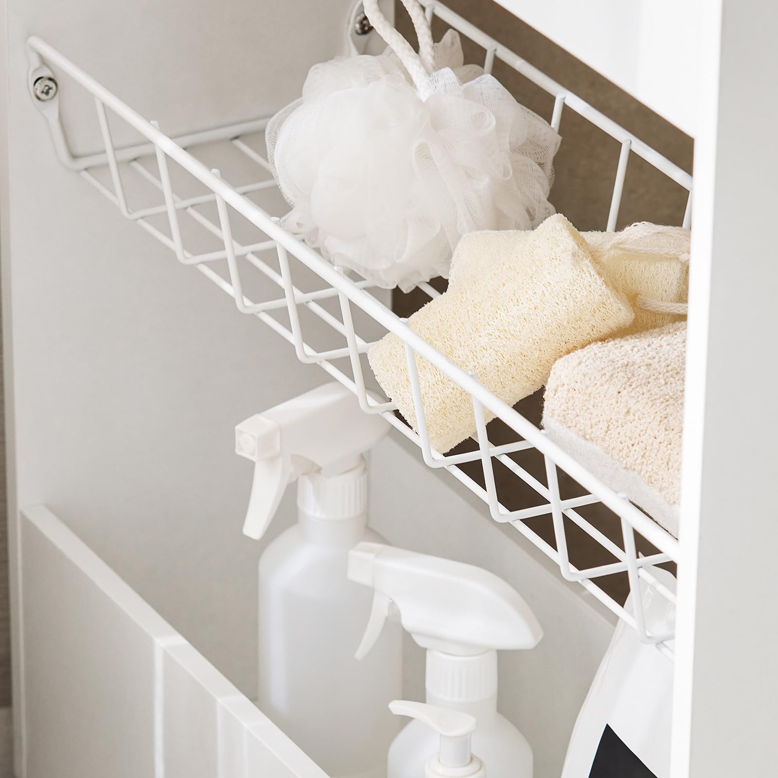 SoBuy Carrellino Salvaspazio Carrello Cucina Organizzatore Bagno Mobiletto Bagno Salvaspazio (BZR46-W)