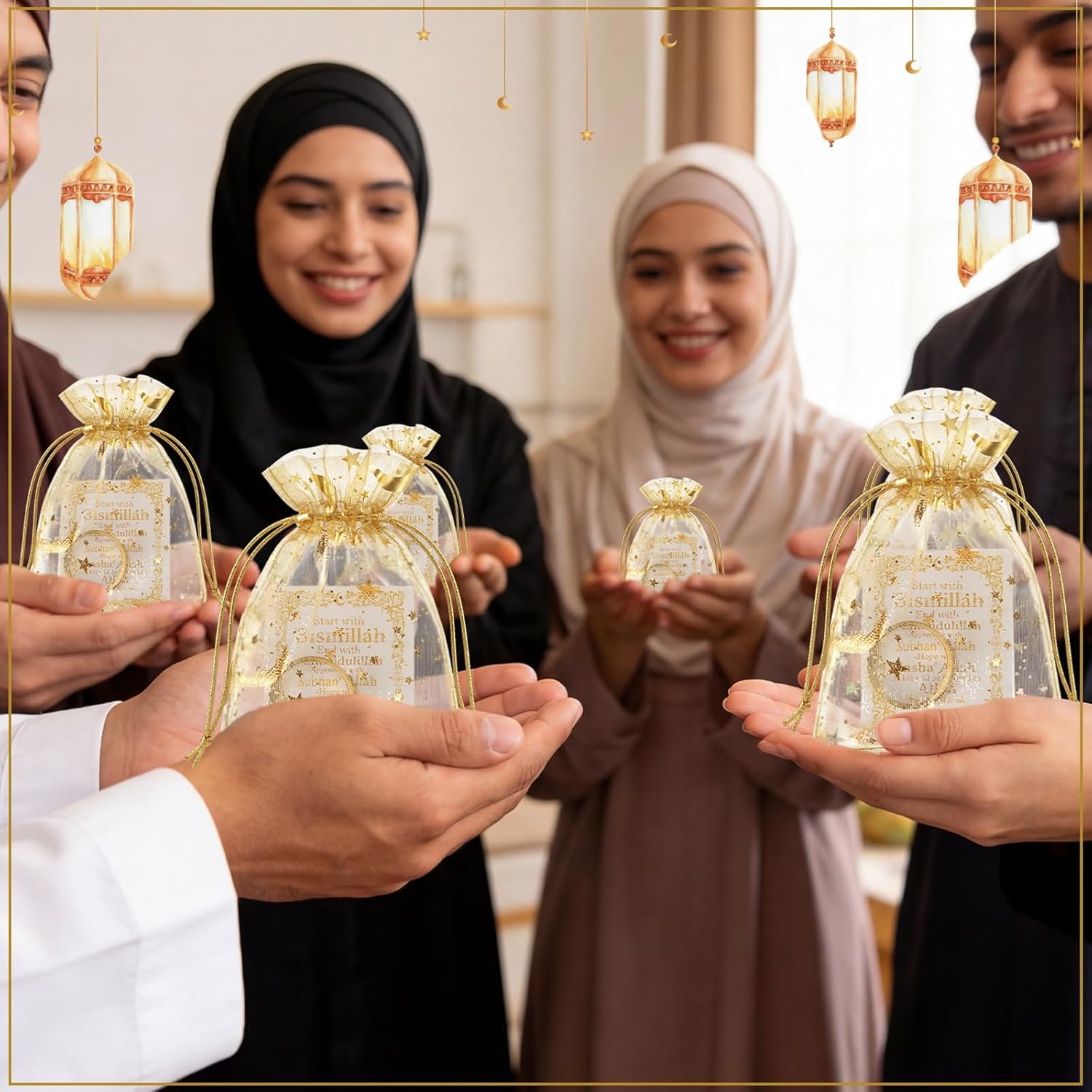 24 Sets Eid Al Adha Ayatul Kursi Rings Bulk for Women Men Islamic Ramadan Gifts Eid Mubarak Rings Islamic Muslim Jewelry Allah Open Ring Gift Arabic Ring with Card Bag for Islam Party Favor - Image 6