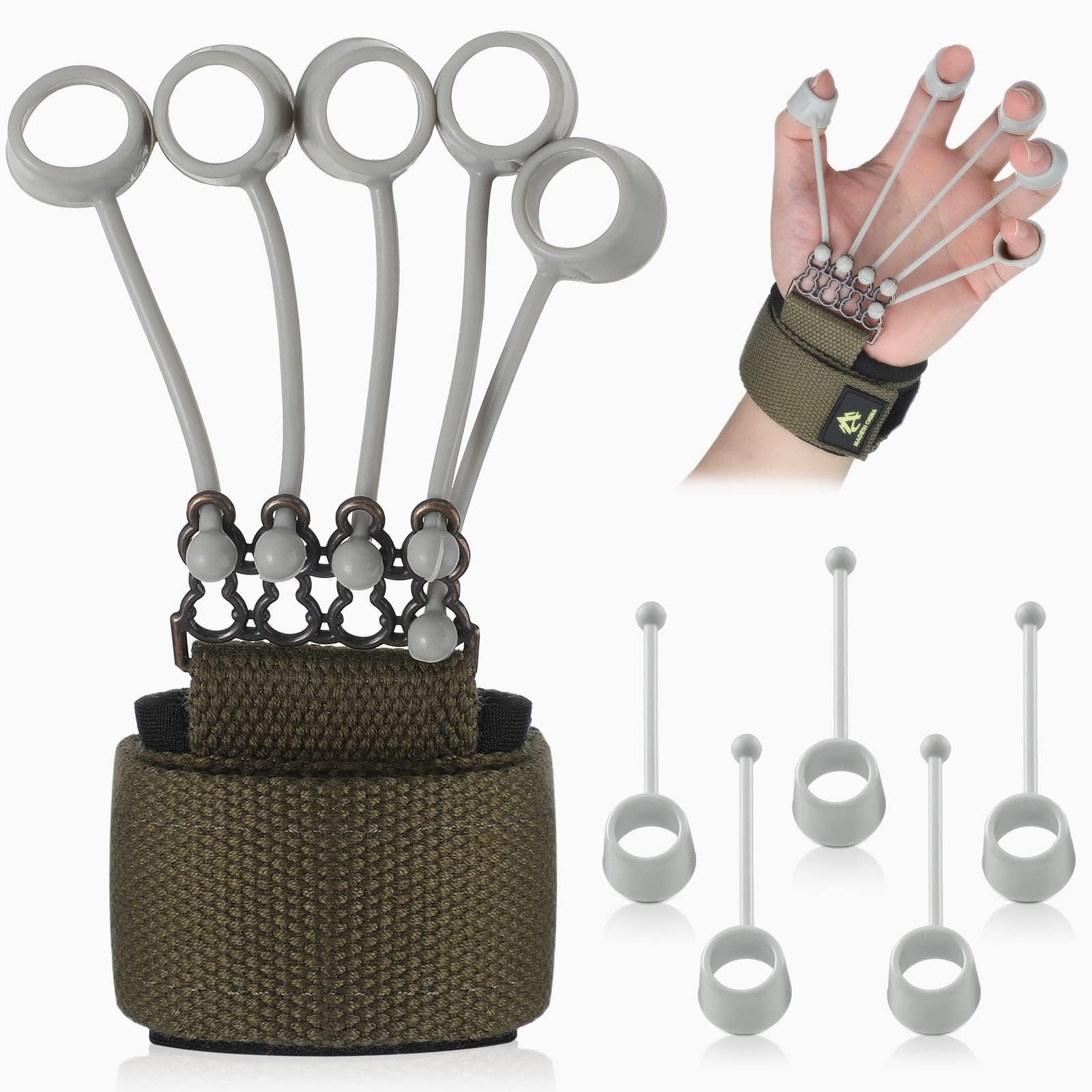 zalati Finger Strengtheners Finger Exerciser Resistance Band Stretcher per allenamento della forza, allenamento di estensione della flessione delle dita, nero, 9,1 kg