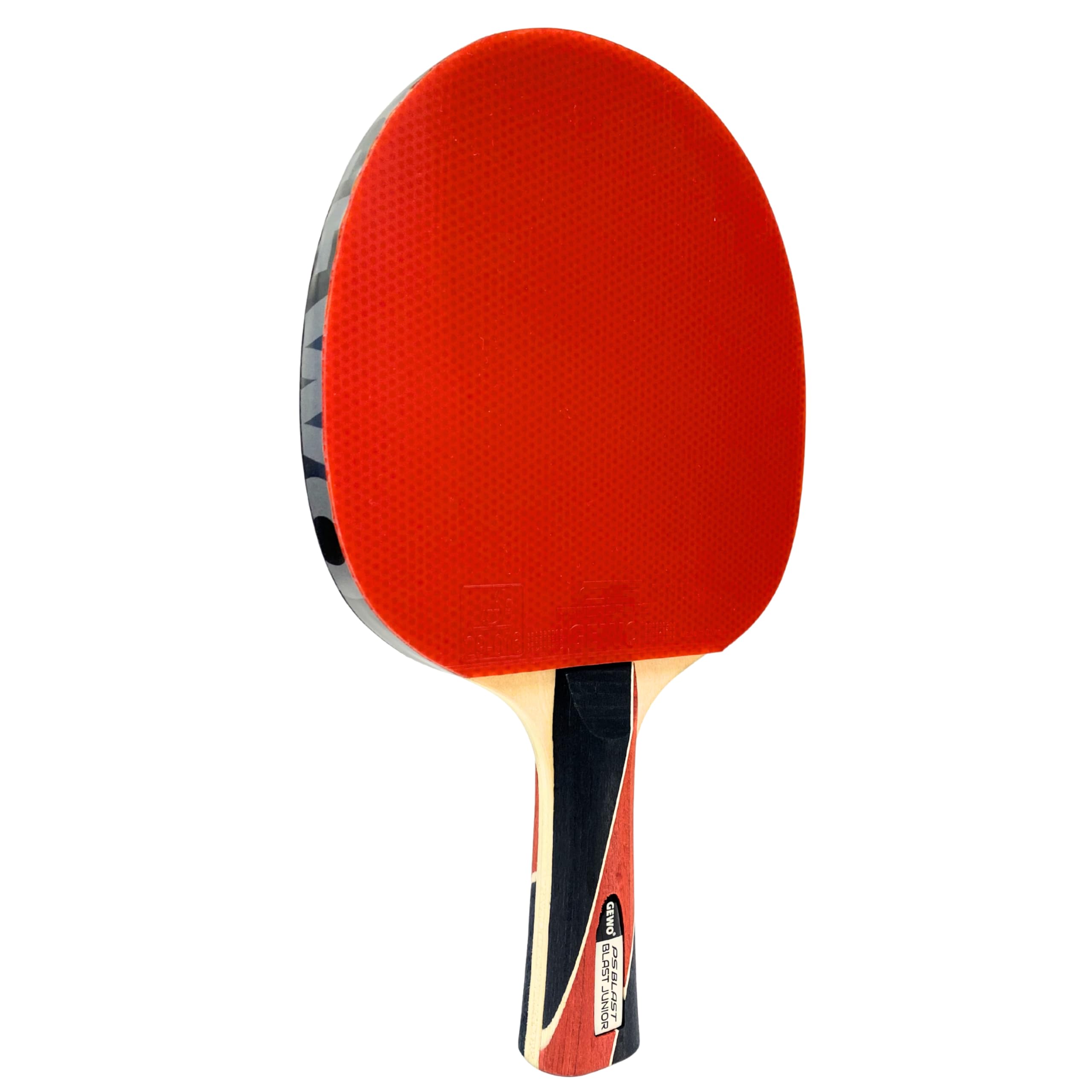 GEWO PS Blast Junior Tischtennisschläger - ITTF genehmigter Anfänger-Tischtennisschläger für Kinder und Jugendliche, Fertigschläger mit kontrolliertem Belag und hoher Rotation, konkav, 1,8mm Schwamm