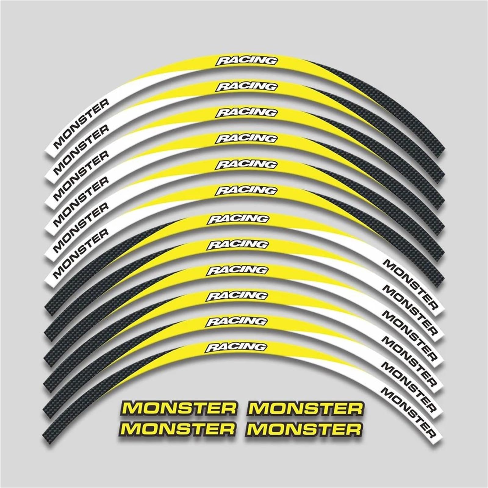 Motorcycle Wheel Stickers Stripes Reflective Rim Decals for Ducati for Monster 695 696 795 796 1100 1100S 797 821 Decorative(Color1)