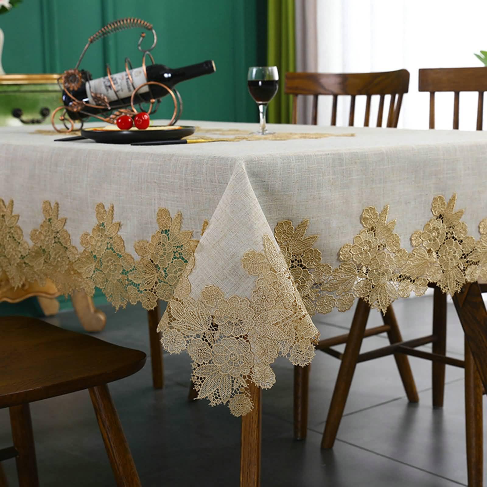 Tovaglia Da Tavola Elegante Poliestere, Caffè, 60x120cm
