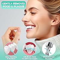 Vista 6 de Juego de cepillos interdentales de 320 piezas, púas de hilo dental suaves y flexibles para aparatos ortopédicos, cuidado de ortodoncia, limpieza