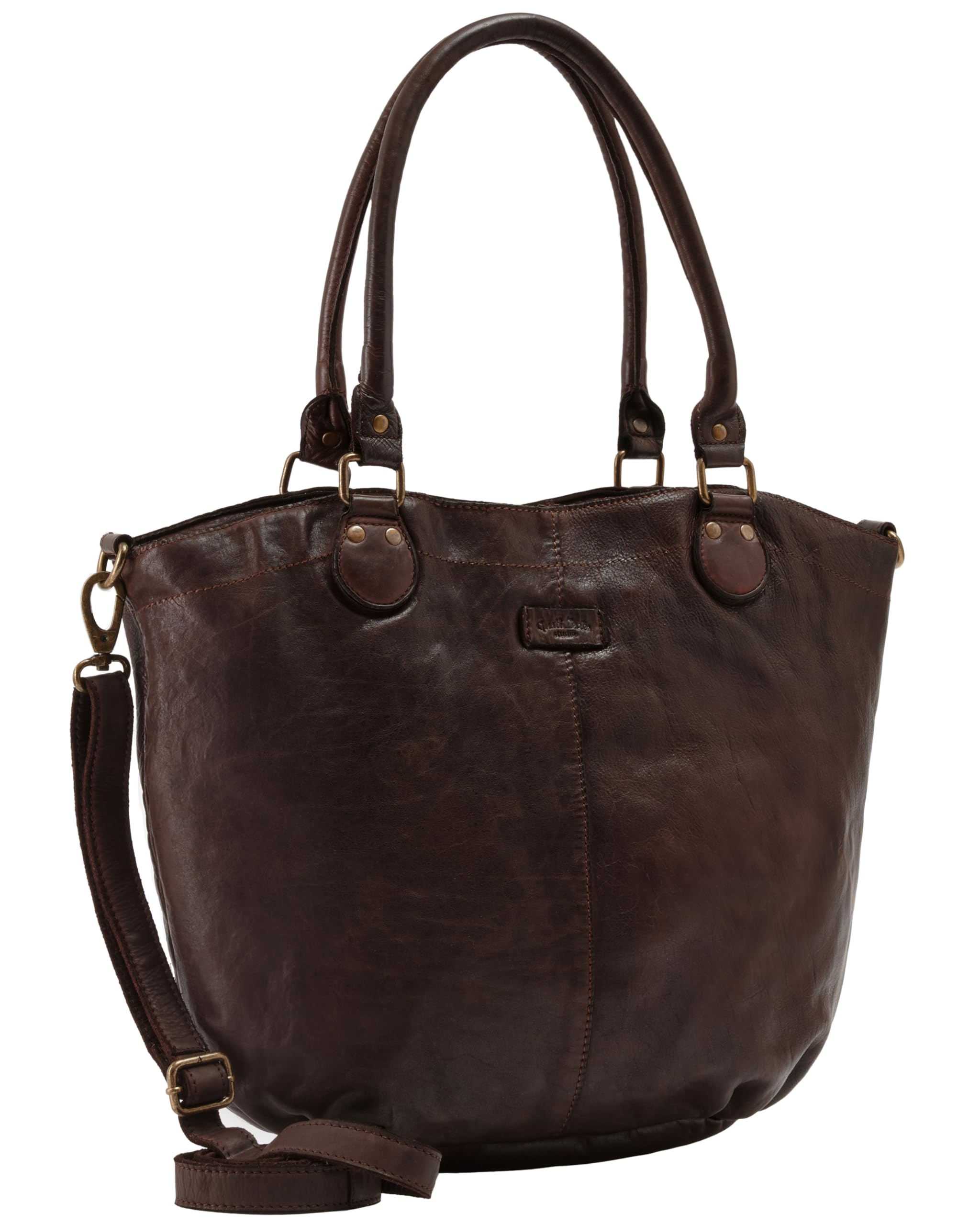 Gusti Bolso cuero mujer Dione shopper de piel bolso asas marrón cuero