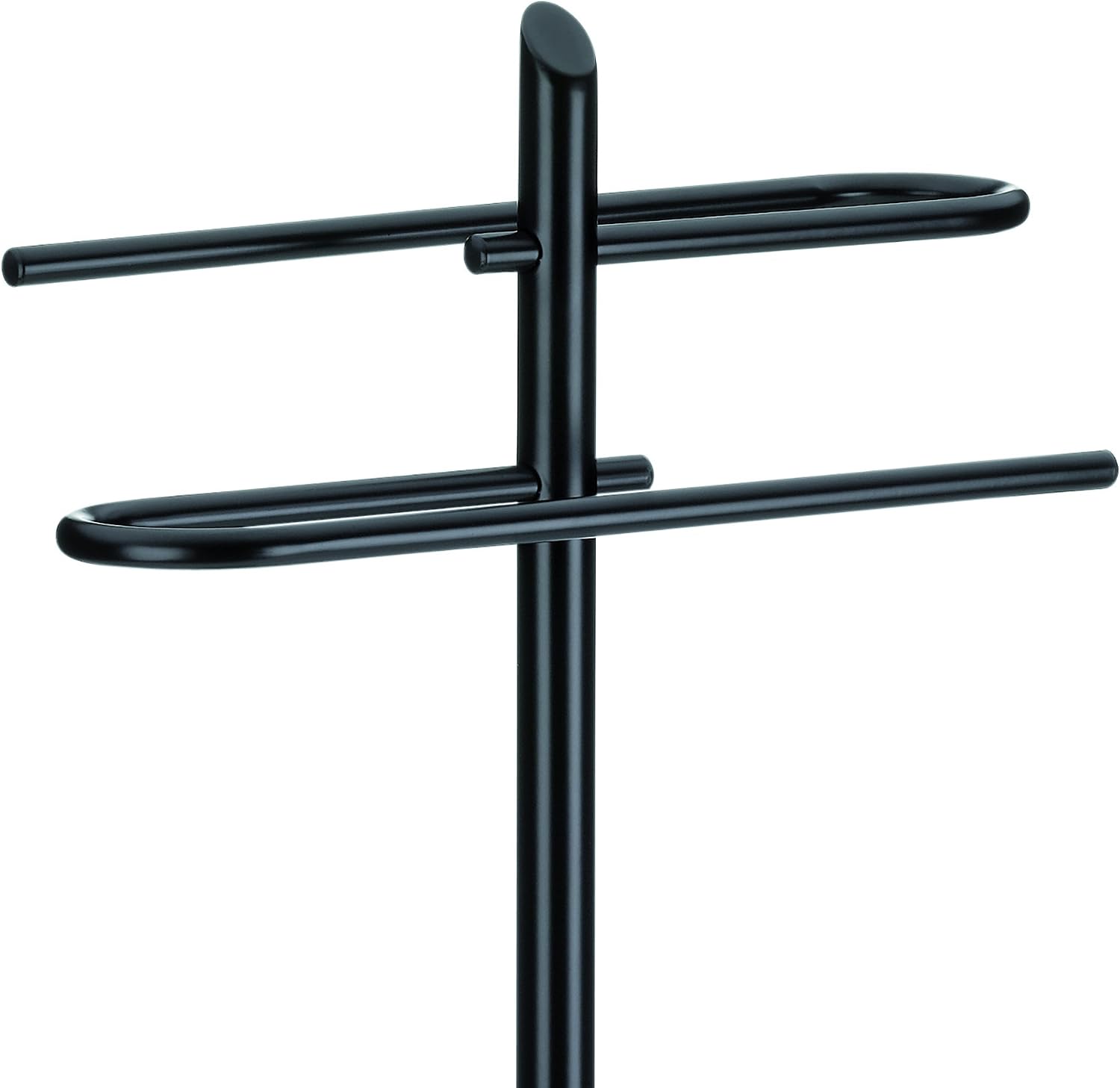 kela towel rail upright 88cm, towel rail with 2 towel rails, KEN, metal powder-coated, towel rail black, 25.5 x 25.5 x 88 cm - Image 3
