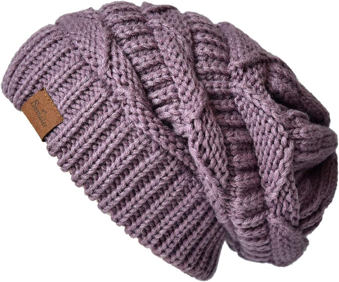 ENJOYFURWomens Knit Slouchy Beanie Hat,Trendy Chunky Cable Knit Beanie,Oversized Winter Hats for Women