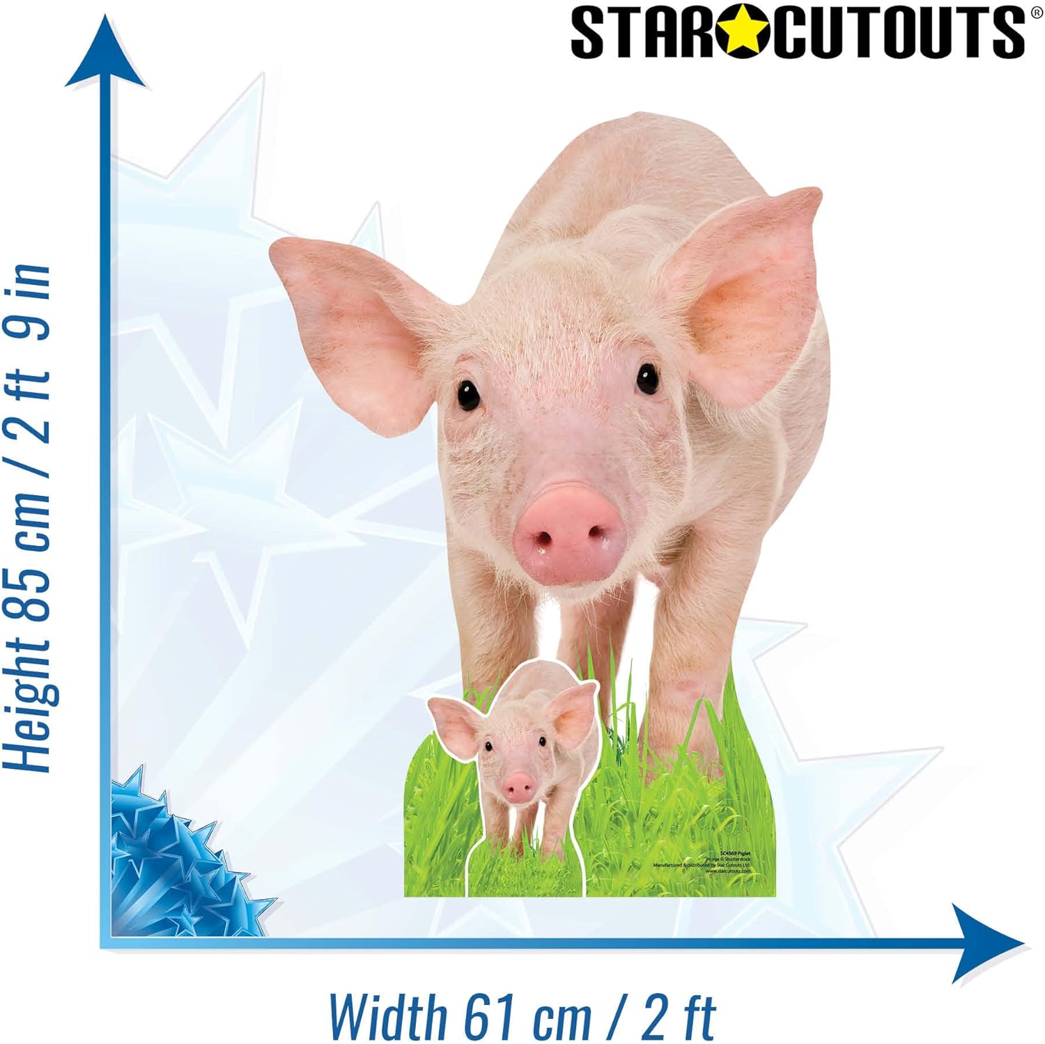 Star Cutouts SC4569 Piglet Cardboard Cut Out Height 85cm - Ideal for Animal Lovers, Birthdays & Room Decorations