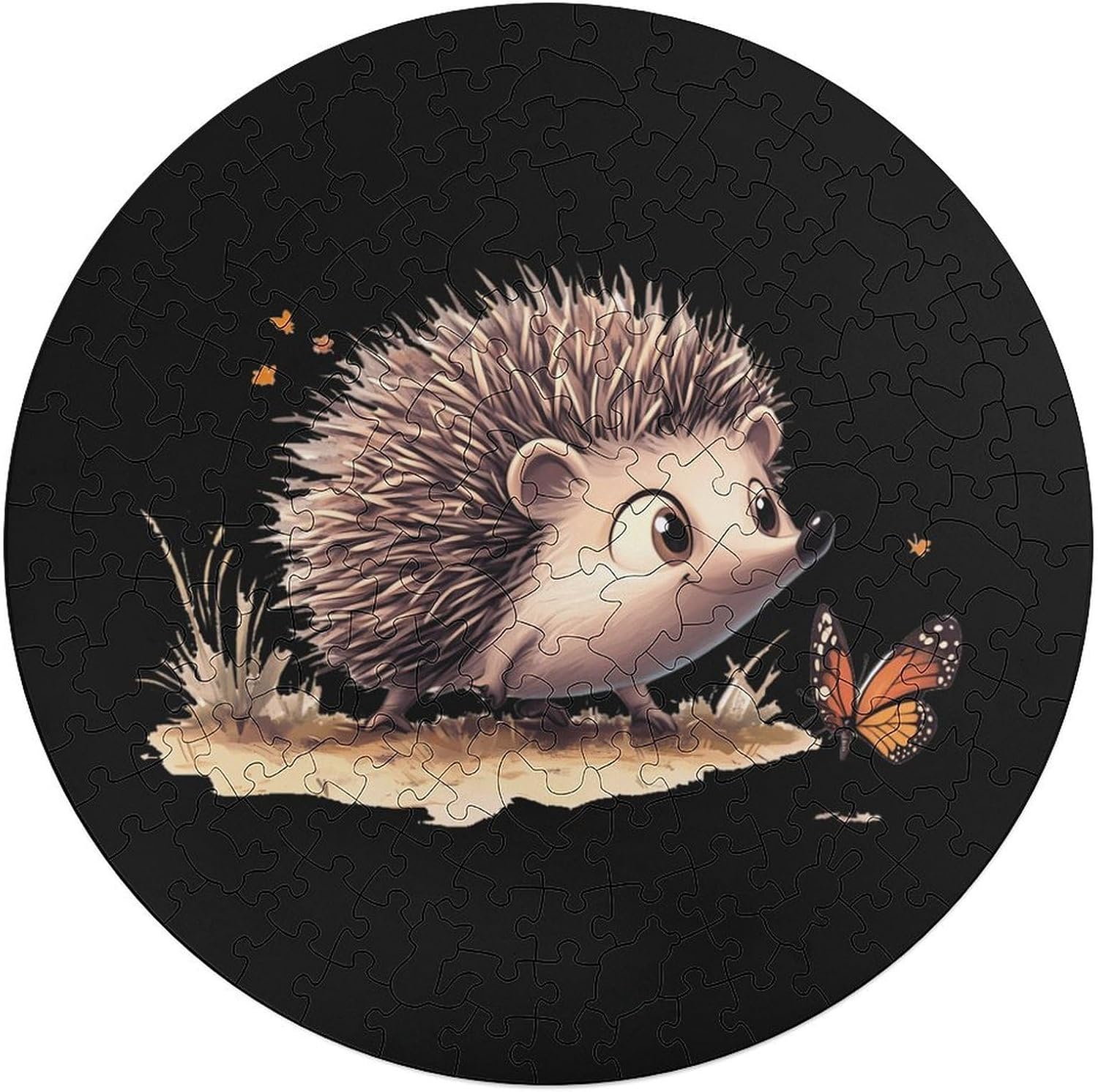 Hedgehog Butterfly Wooden Puzzles Irregular Animal Shaped Jigsaw Puzzle Fun Family Game 195 PCS