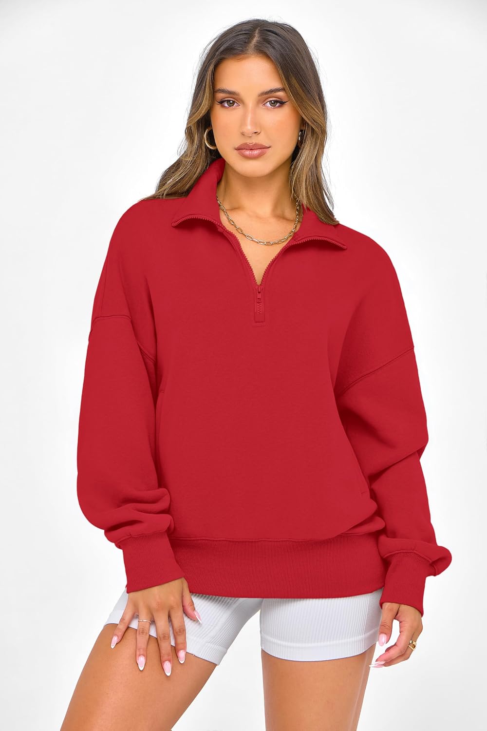 PRETTYGARDEN Womens Half Zip Oversized Sweatshirts Fleece Hoodies 2026 Trendy Long Sleeve Pullover Tops Y2k Fall Outfits
