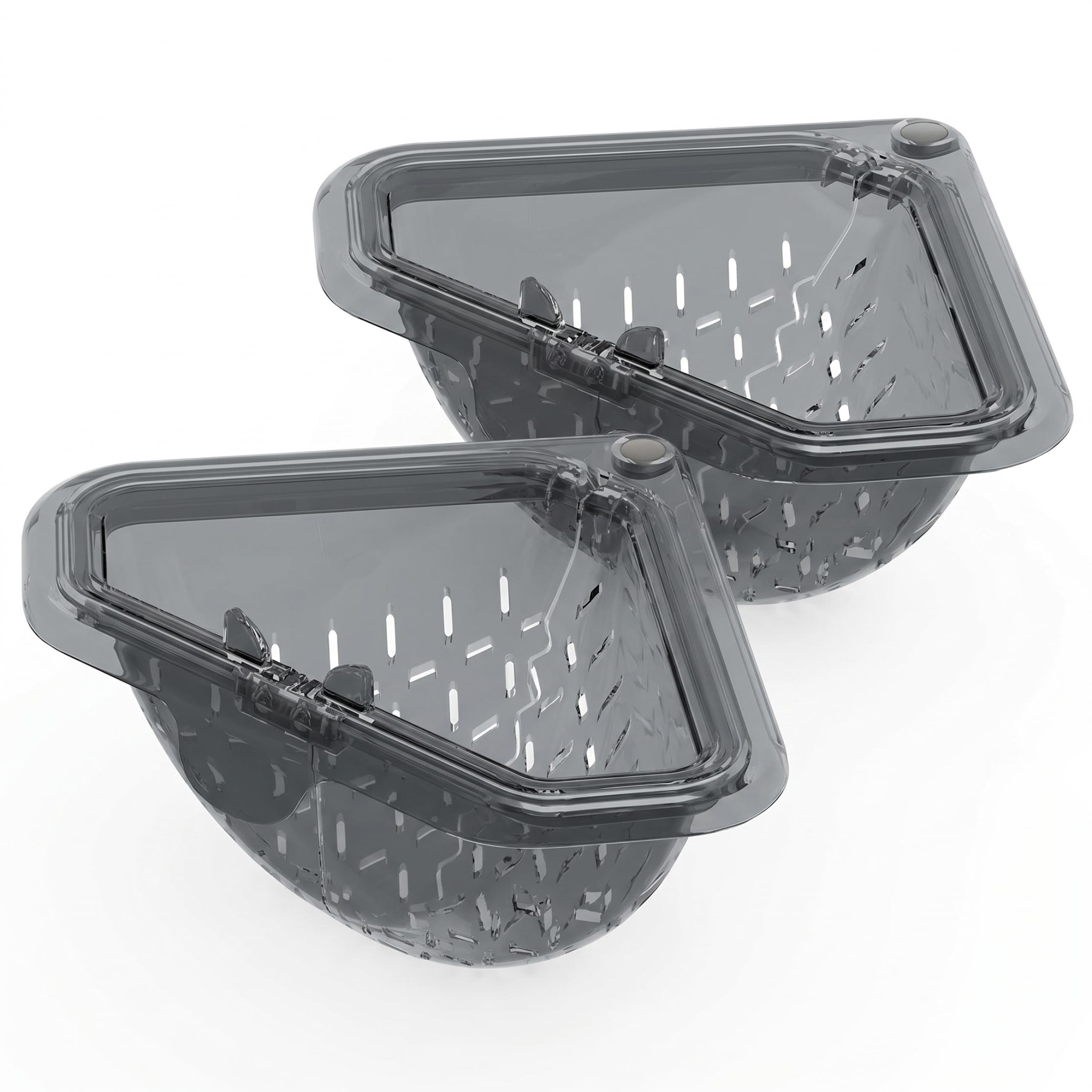 Bemonew sink strainers for kitchen sink food catcher 2 Pcs Magnetic Triangle Strainer, Food Catcher For Kitchen Sinks, Magnetic Corner Drain Basket, Light Gray