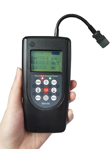 Miniatura 4 de Medidor de tensión sónico Tensiómetro de cinturón sónico con rango 10Hz-680Hz Sonda ajustable Longitud máxima de la correa 393.661 in Almacenar 20