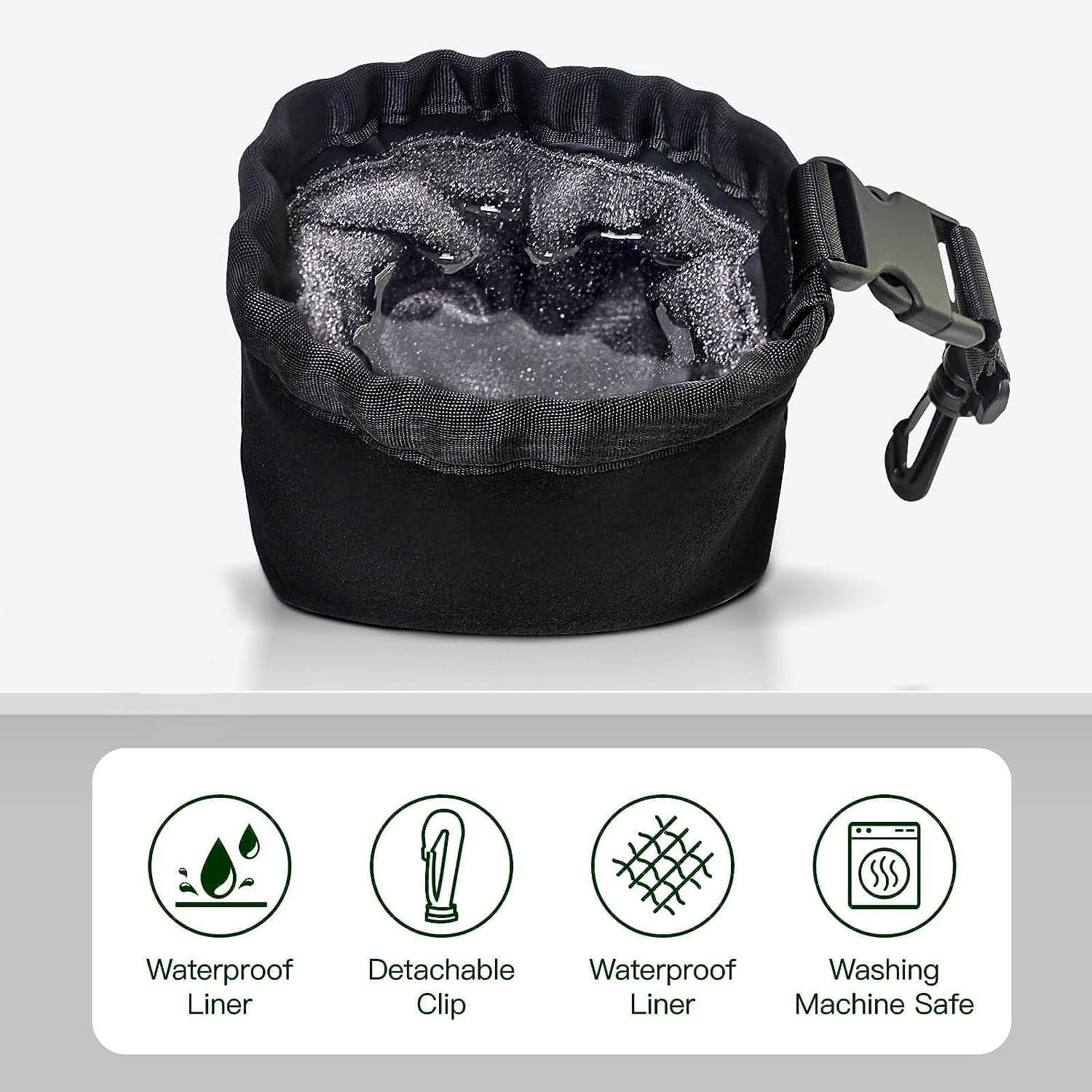 Detachable Golf Club and Golf Ball Cleaning Bag for Hybrid Club Heads, Black - Image 4