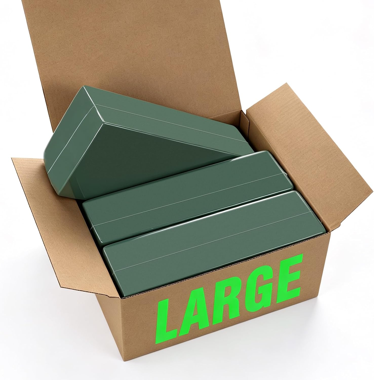 Large Floral Foam Blocks, Green Flower Foam, 9"L x 4"W x 2.7"H, 3-Pack
