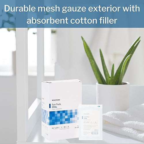 Miniatura 4 de McKesson Almohadillas para los ojos, estériles, ovaladas, no adherentes, 2 18 pulgadas x 2 58 pulgadas, 50 unidades, 1 paquete