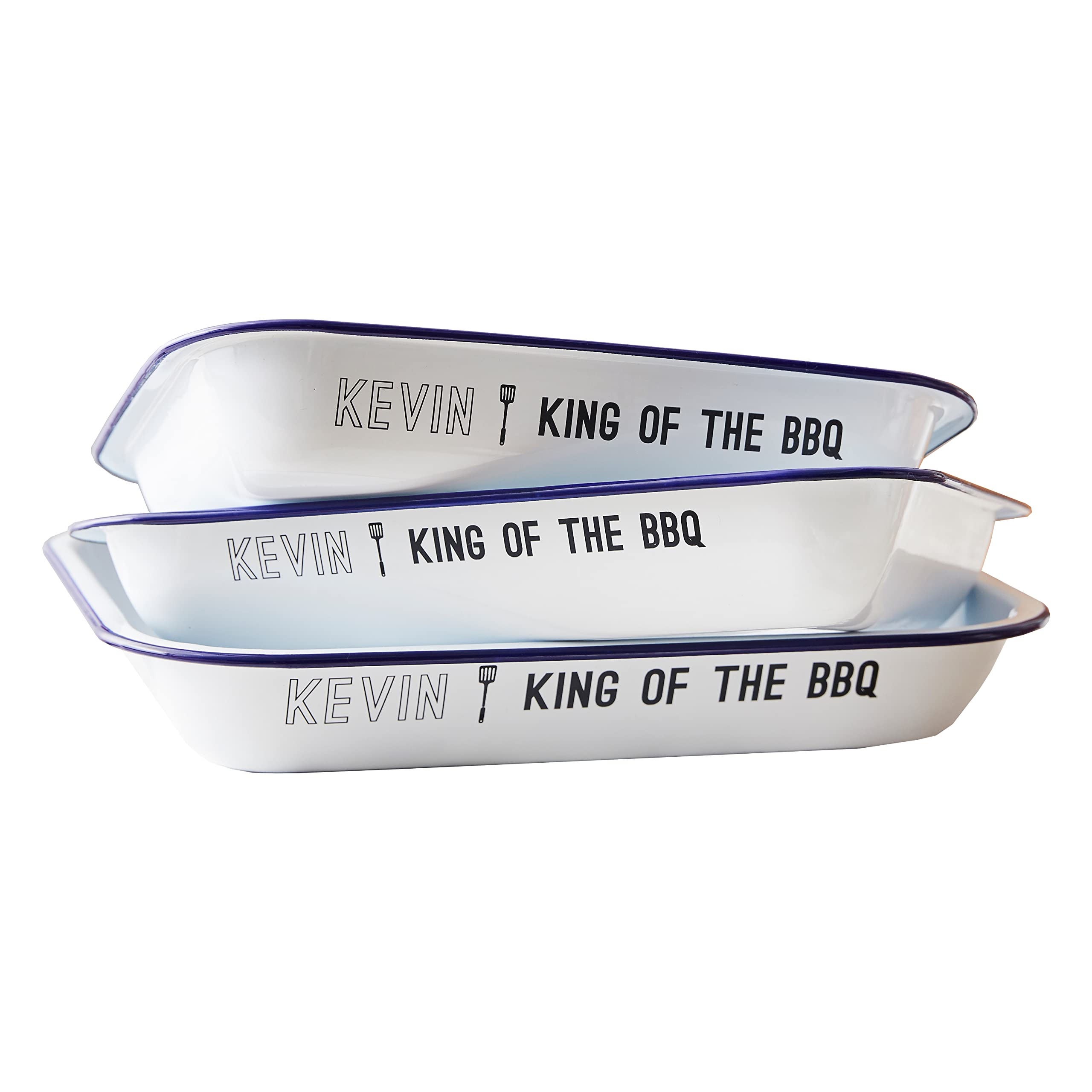 Enamel Personalised Bbq Baking Tray (Medium)