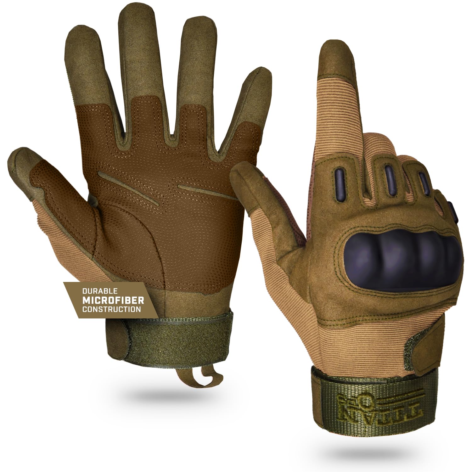 TitanOPS Tactical Gloves for Men - Full Finger Airsoft Gloves with Touch Screen Sensitive Knuckles - Sharp Resistant Microfiber Leather Nylon - Suitable for Hunting, Cycling, and Outdoor.