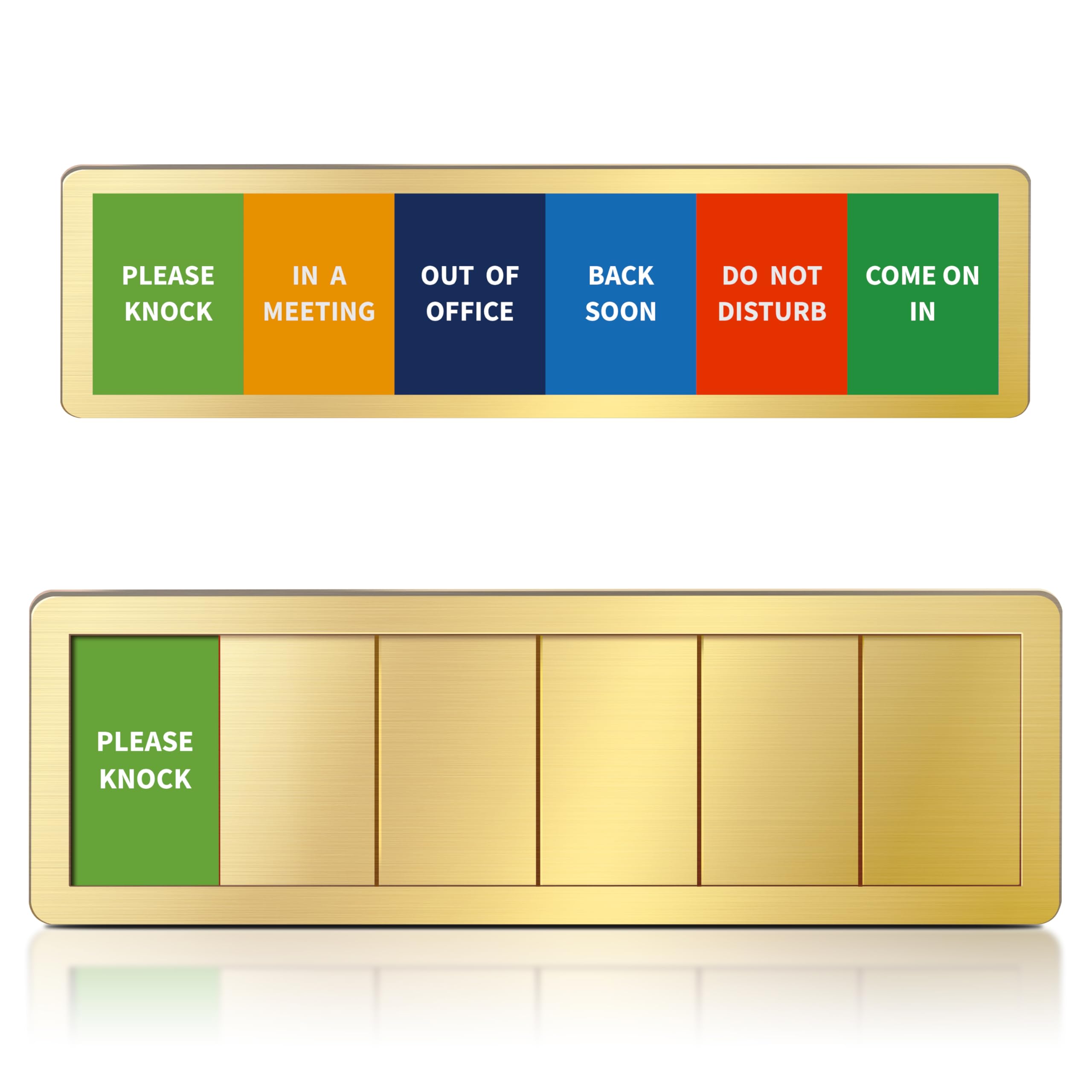 Office Door Signs -6 Options Do Not Disturb, In A Meeting, Out Of Office, Come In, Back Soon, Please Knock,Privacy Door Slider Sign for Meeting &