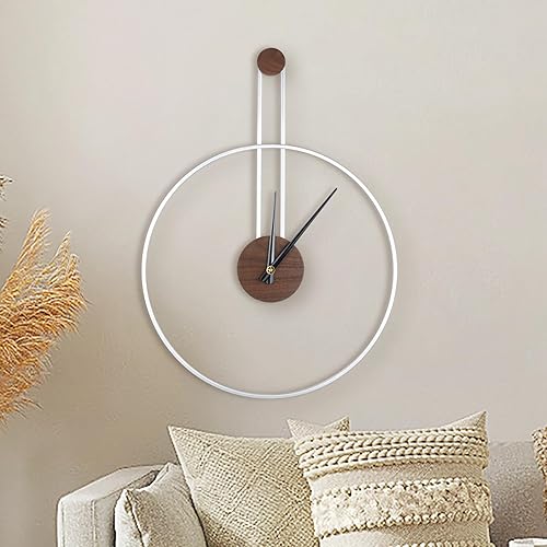 Miniatura 9 de Reloj de Pared Moderno Relojes de Pared Grandes con Esfera de Nogal Silencioso Sin Tictac para Sala de Estar Decoración del Hogar Dormitorio Cocina