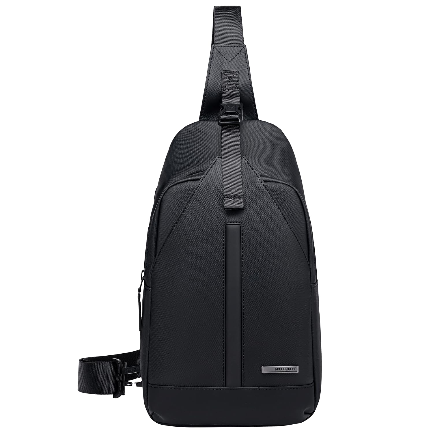 Sling Bag for Men 5L Slim Chest Bag fits 8.3" iPad Mini Stylish Cross Bag with Slot Pocket & Key Holder Mobile Bag for Daypack One Shoulder Side Bag for Travel Casual Office, Black-image-11