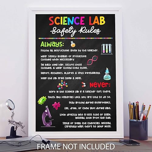 Miniatura 3 de Jinniee Science Lab Safety Rules Science Classroom Decorations Science Posters Classroom Decor for Teachers Elementary Middle School Science Lab