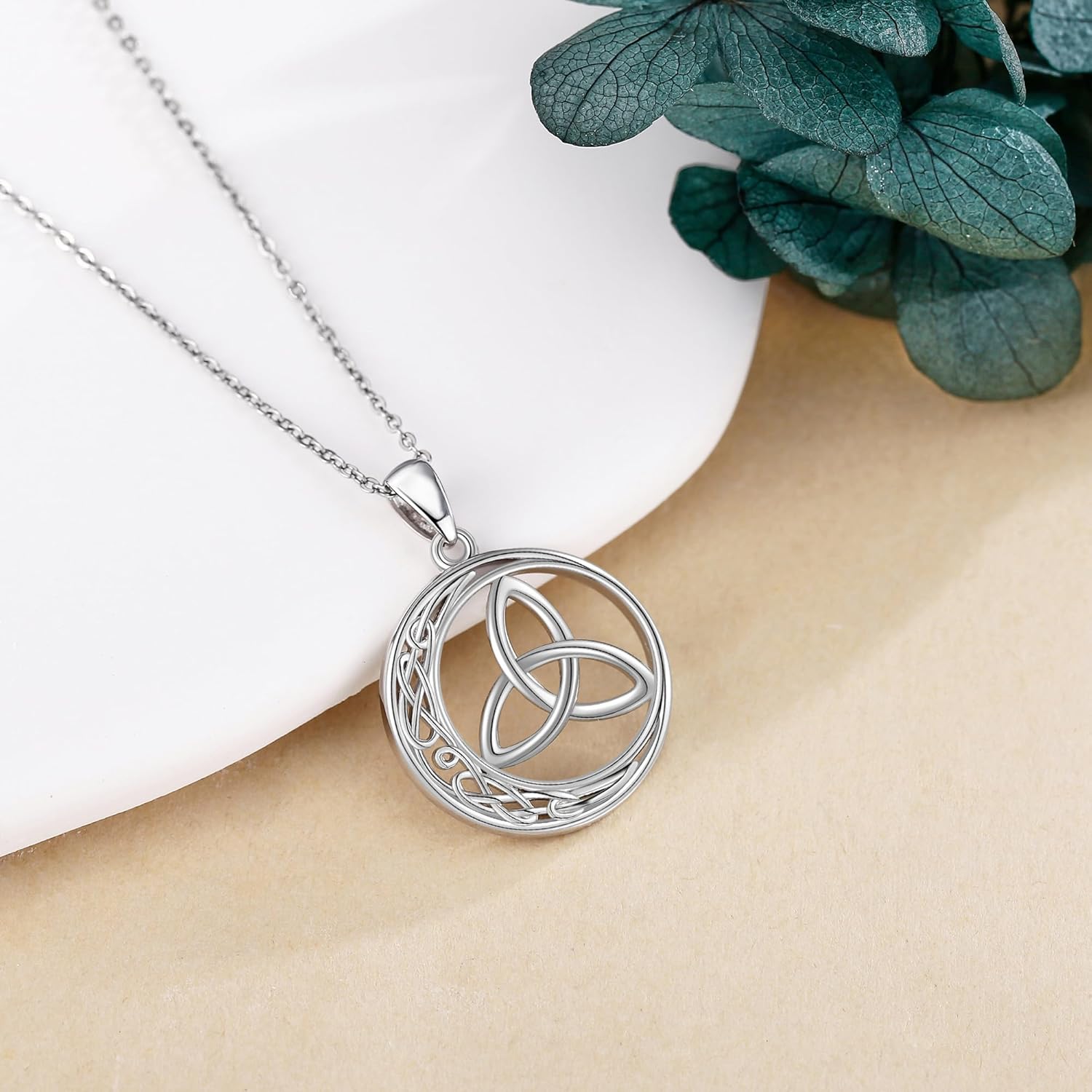 Celtic Knot Necklace 925 Sterling Silver Celtic Pendant Trinity Knot Necklace Celtic Knot Jewelry Gifts for Women Men - Image 3