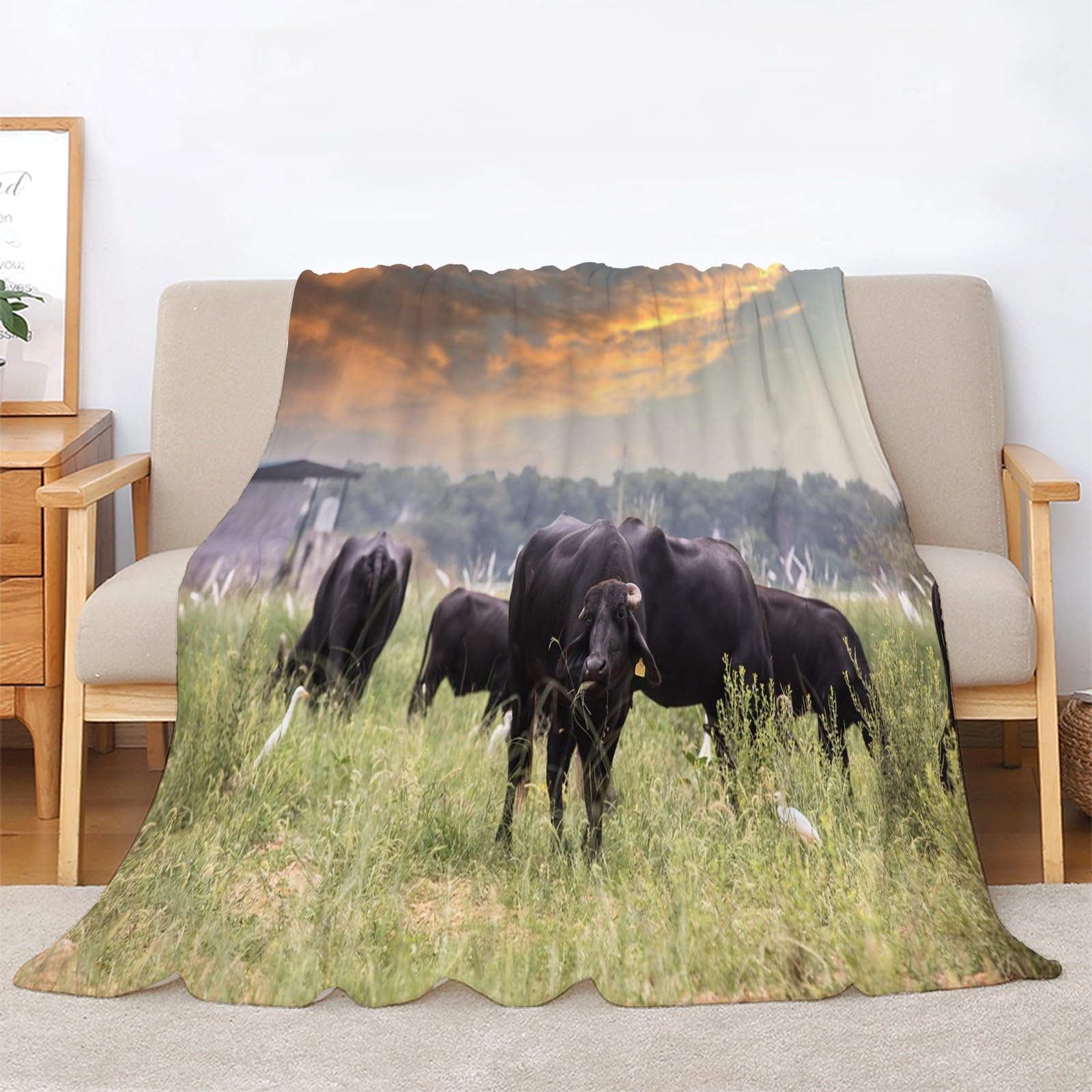Koc łączny Buffalo Koc na łóżko pojedyncze Ciepło Miękkie, puszyste koce na sofę flanelowe 180 x 200 cm na wszystkie pory roku