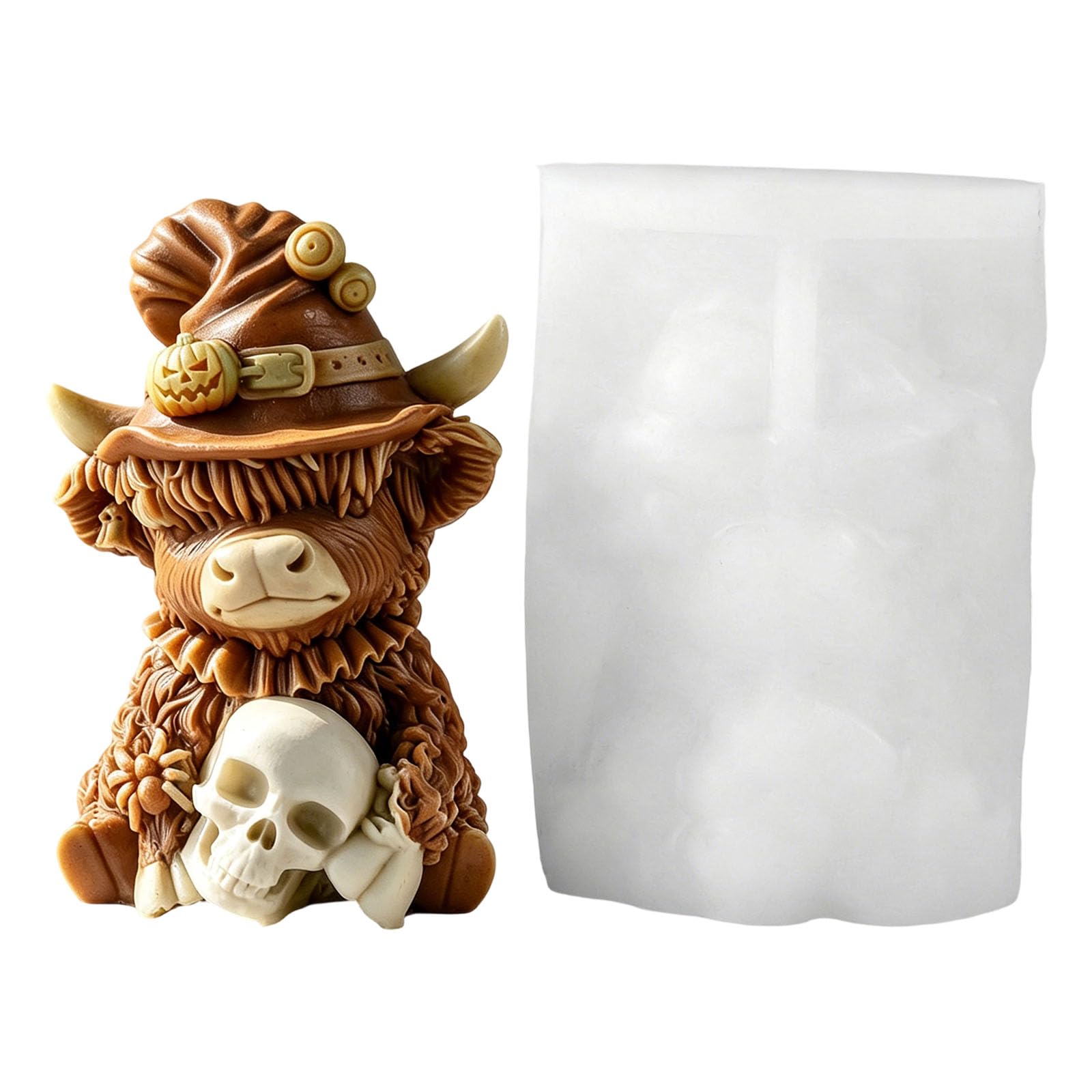 Oxxggkao Detailed Halloween Themed Silicone for Crafting Chocolate and Soap with Cattle Pattern Silicone Making