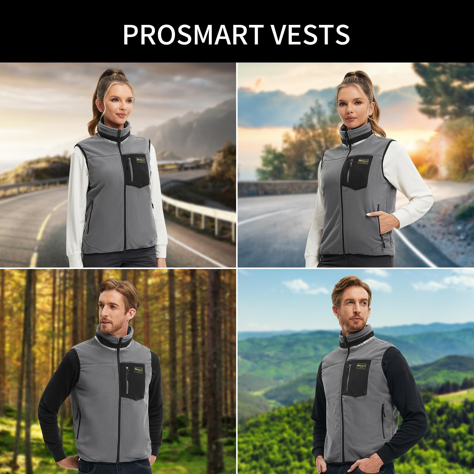 PROSmart Gilet Riscaldato Leggero Gilet Riscaldamento con USB Batteria, Unisex