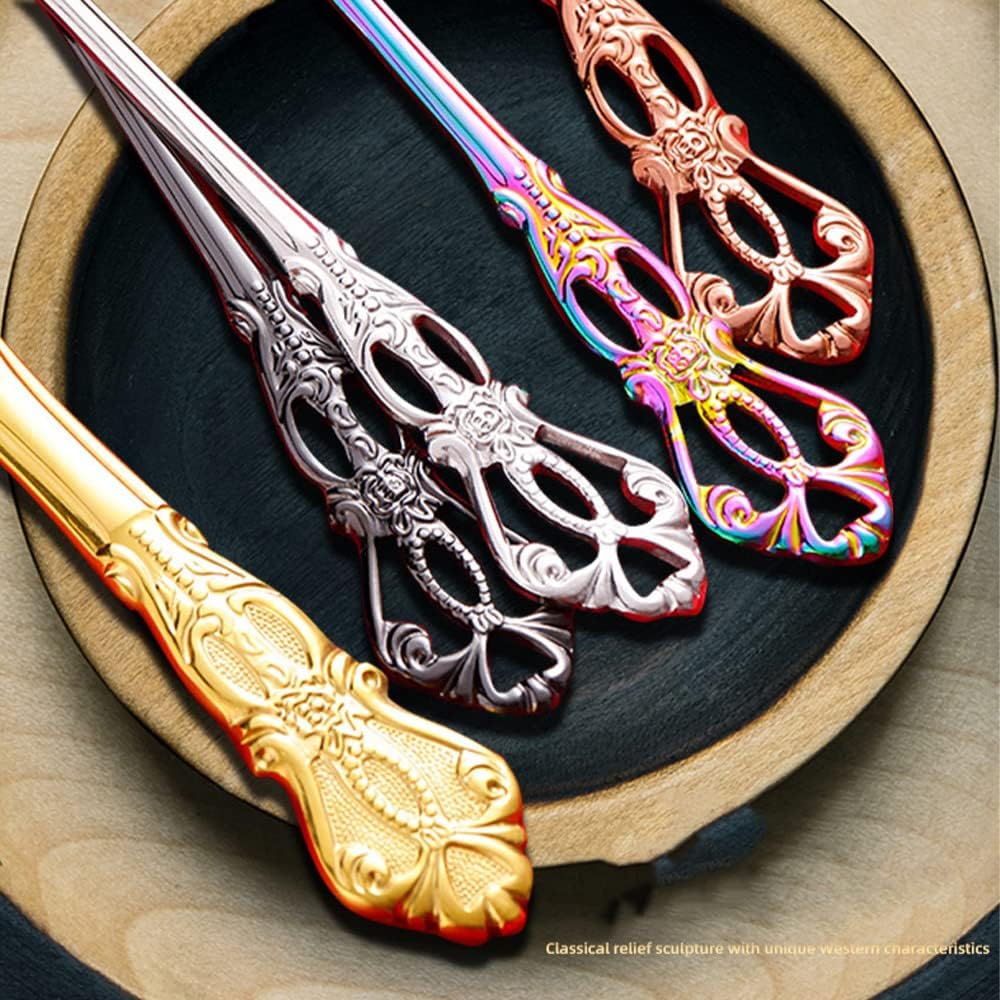 Stainless Steel Cutlery Set, 20 Piece Royal Court Hollowed Relief Silverware Set, 18/10 Flatware For 4 People(Gold)