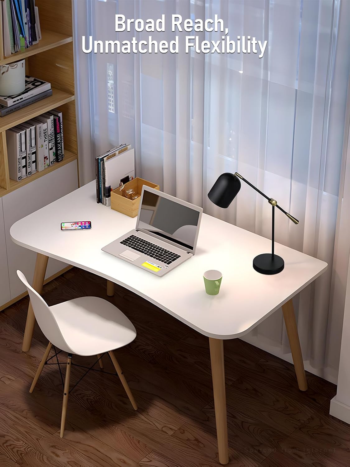 TORCHSTAR Metal Desk Lamp Aesthetic, E26 Base, Max 60W Swing Arm Task Desk Lamp, Adjustable Decor Desktop Lamp with On/Off Switch, for Bedroom, Nightstand, Home Office, Black, Bulb Not Included