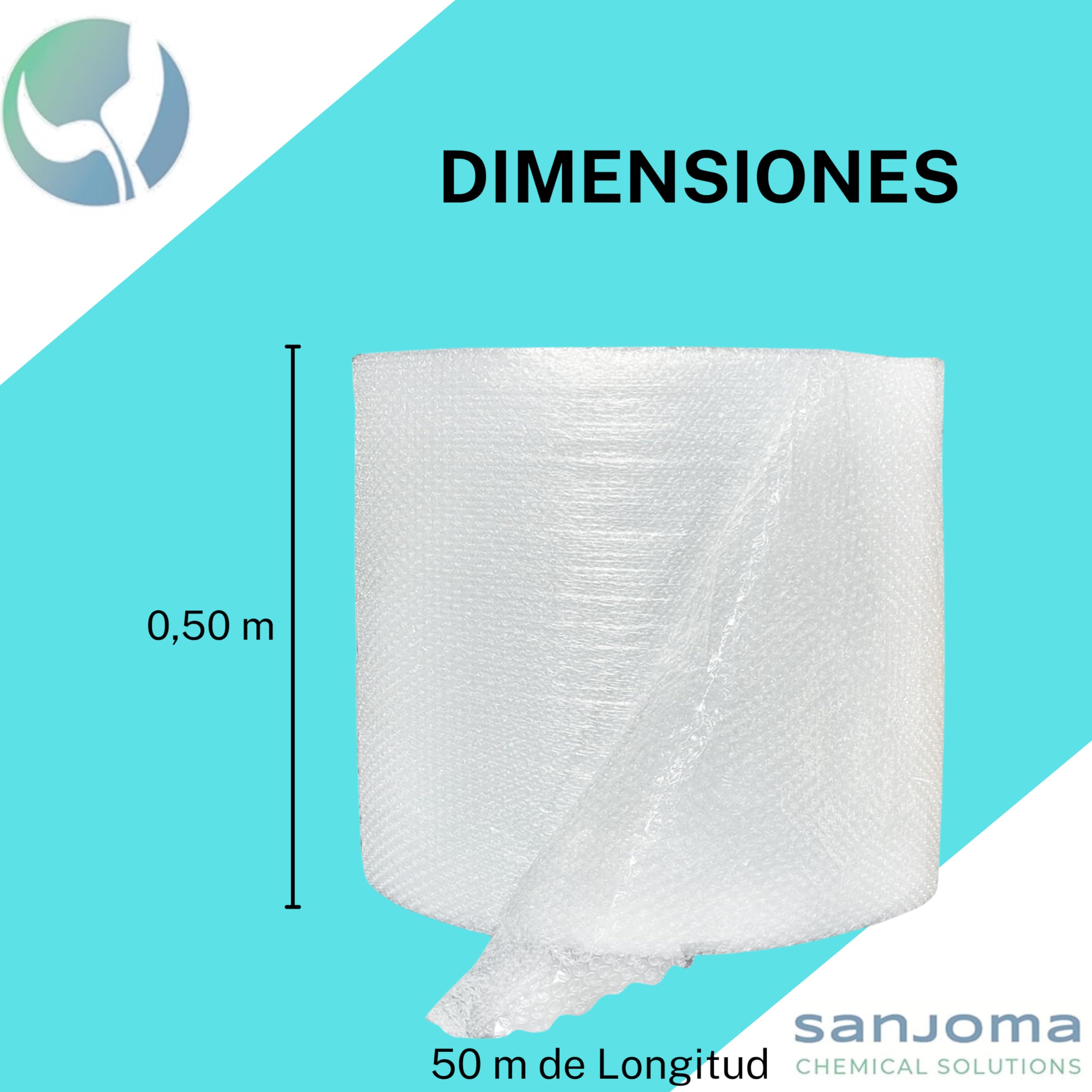 Rouleau de papier bulle - Emballage de déménagement, bulles en plastique, papier à bulles pour emballage, expédition - Idéal pour l'emballage, le déménagement, la protection (50 cm x 50 m)