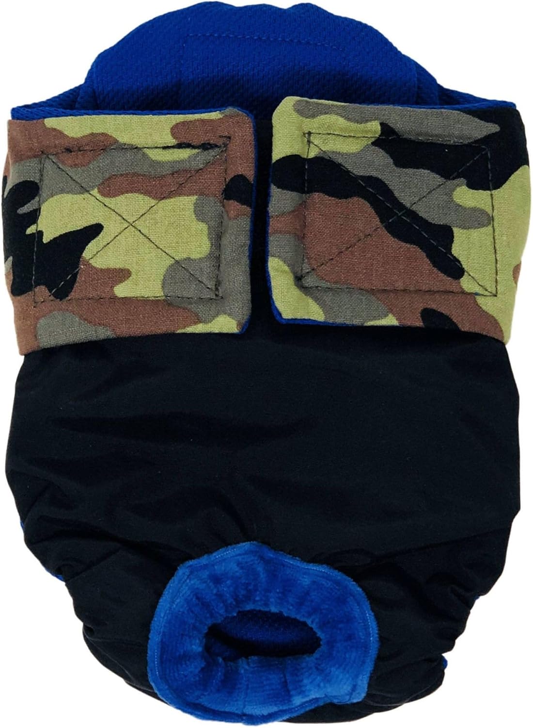 Camo on Black Dog Diaper, XS, with Tail Hole - Made in USA