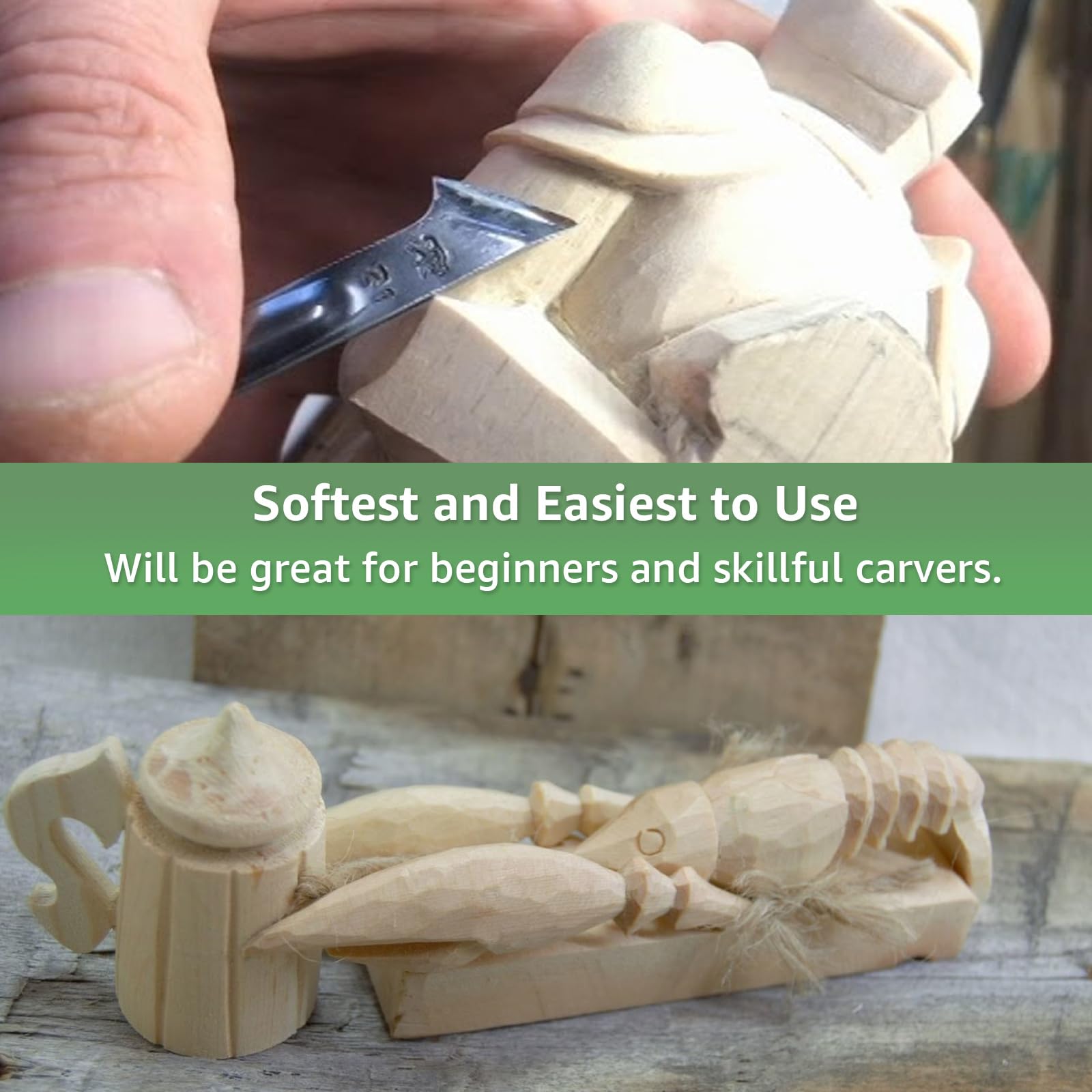 2 Pack Unfinished Basswood Carving Blocks, 12x4x2Inch Large Bass Wood Blocks for Wood Carving for Home, Crafts, Class, Arts, Christmas DIY Supplies