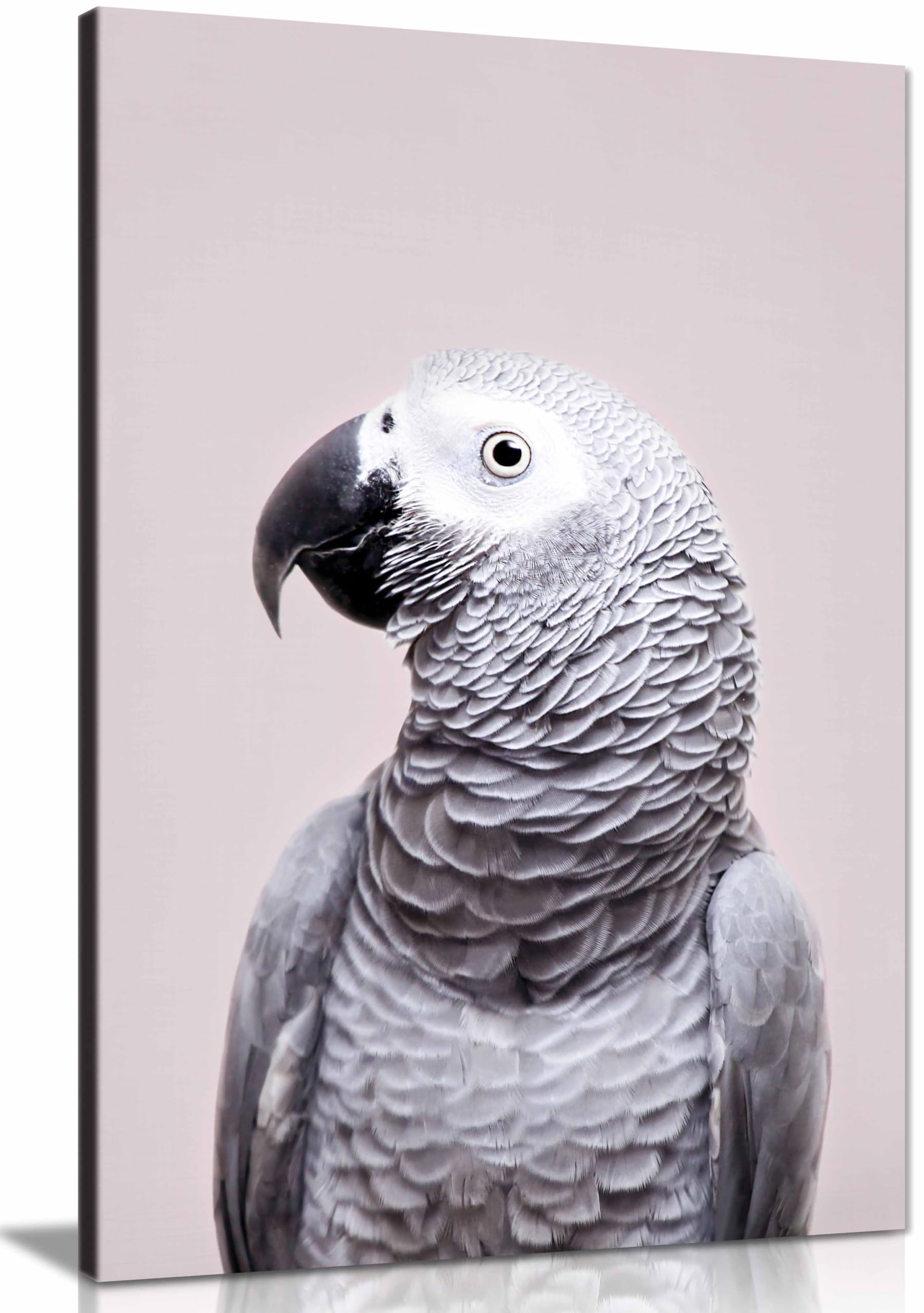 Panther Print Framed Canvas African Grey Canvas Print, Framed Wall Art Pictures For Home Decor 76X51cm (30X20in)