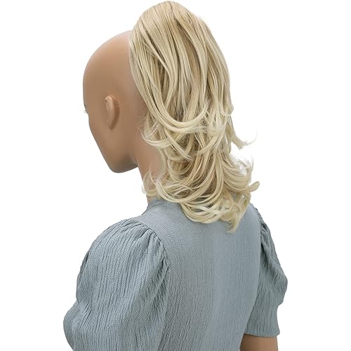PRETTYSHOP 14" Hair Piece Pony Tail Clip On Extension Voluminous Wavy Heat-Resisting Blonde mix # 26T613C H136