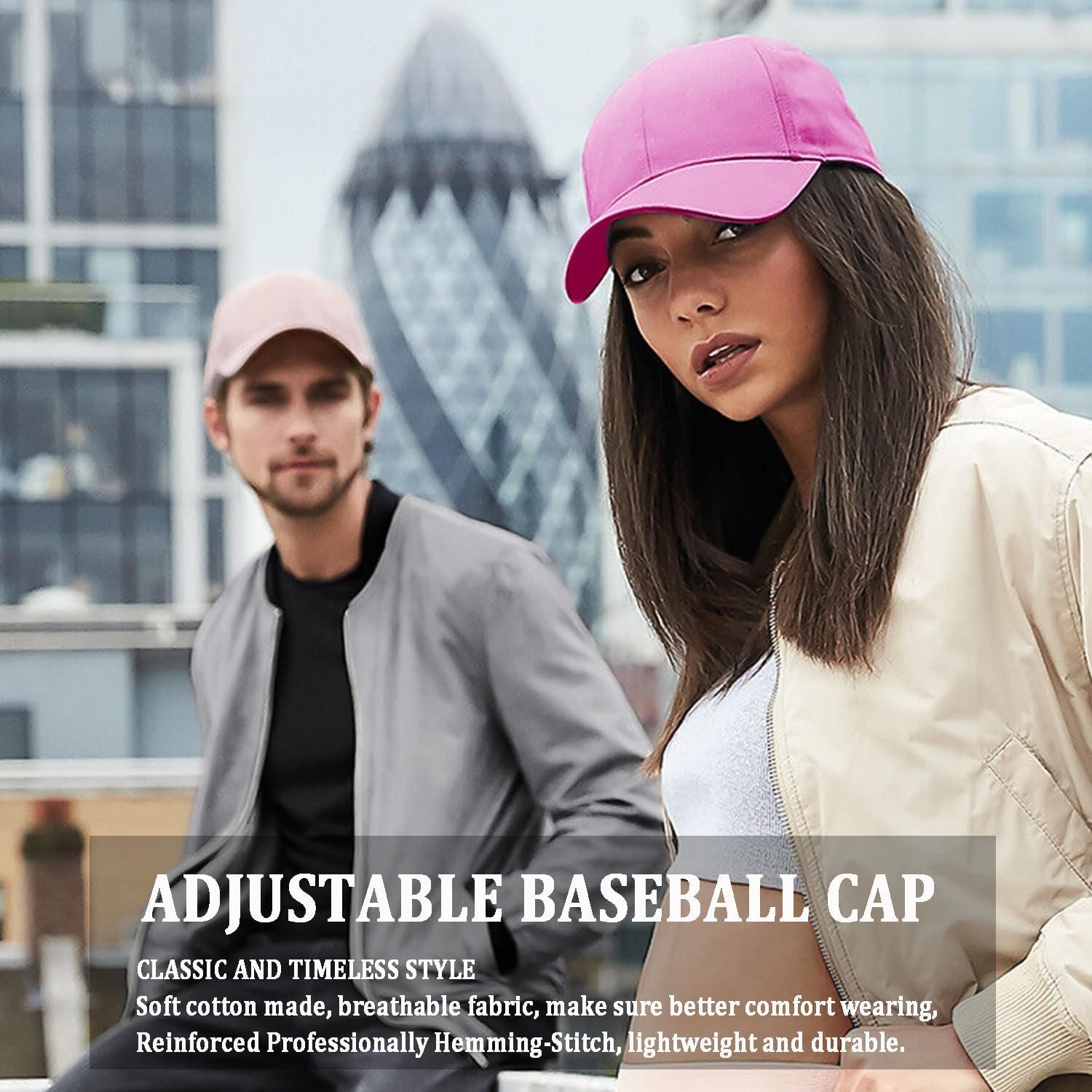 Baseball Cap, Men Women Cotton Hats Classic Plain Trucker Cap Dad Hat for Running Outdoor Activities All Seasons image 2