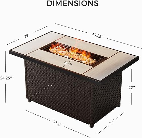 Miniatura 35 de Grand patio Juego de muebles de mimbre para patio, bohemio, sofá modular con cojines gruesos y resistentes al agua para exteriores, mesa auxiliar