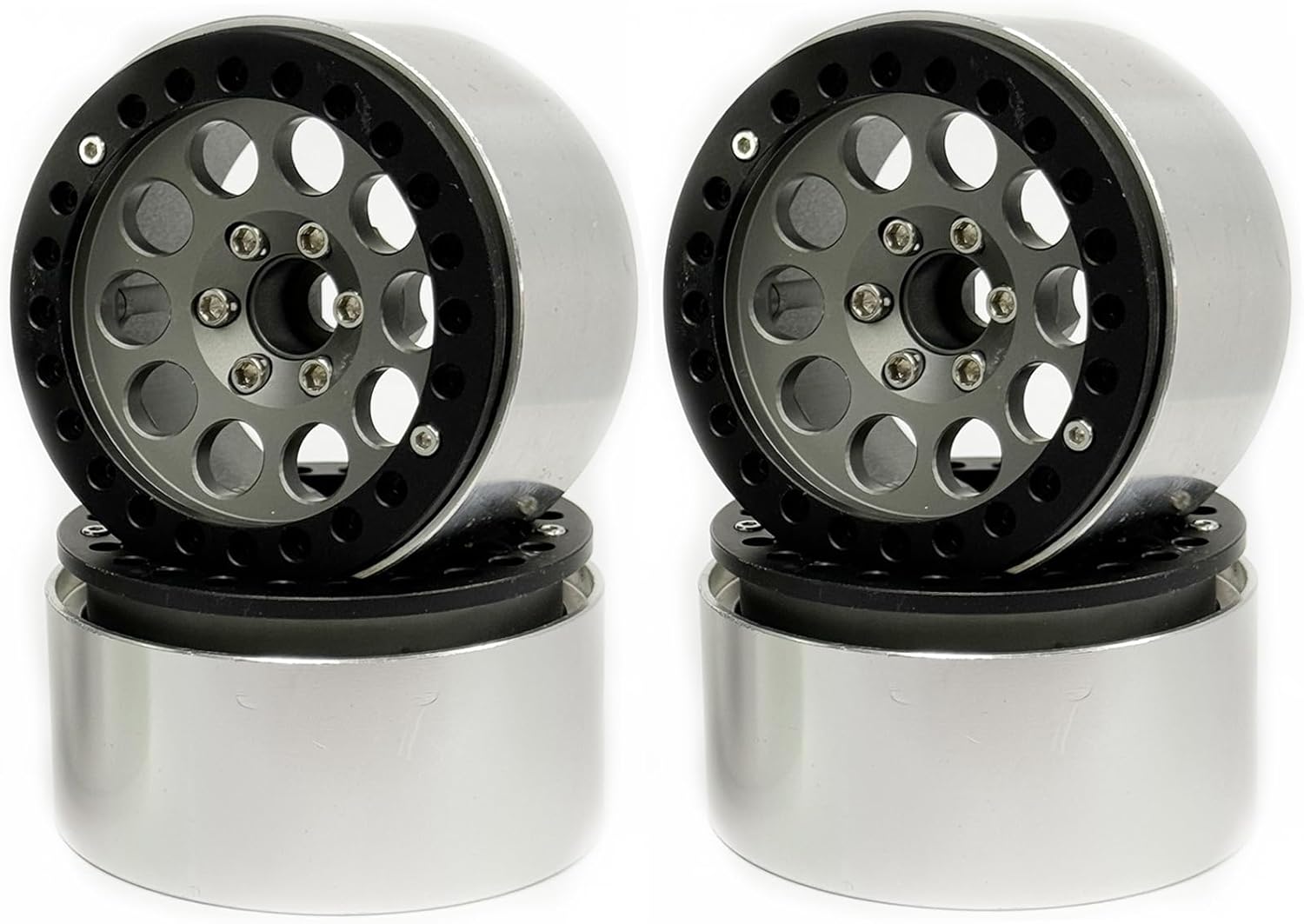 2.2" Beadlock Wheel Rims Aluminum Alloy Metal Wheel Hub for 1/10 RC Rock Crawler Car for Axial SCX10 RR10 Wraith TRX4 TRX6 D90 TF2 Upgrade Accessories(Bronze)