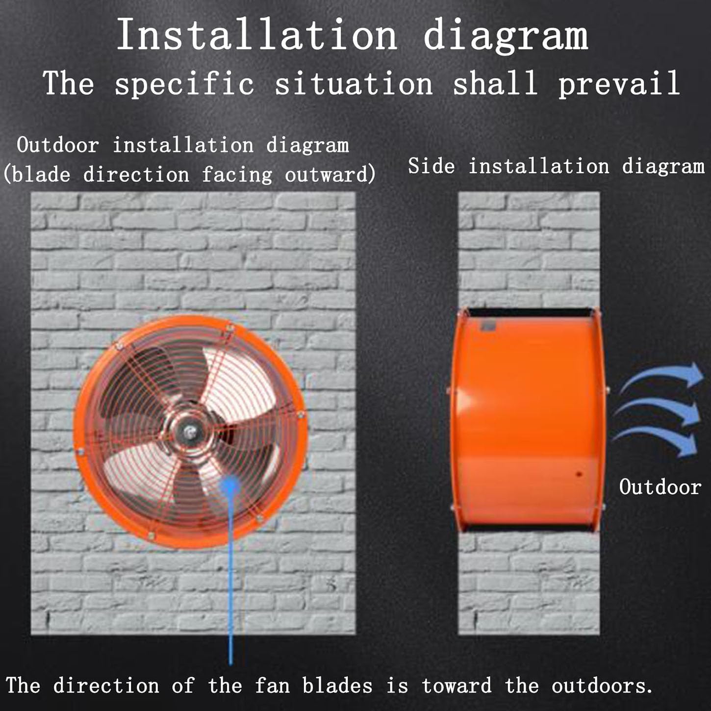 ICEMOB Industrial Exhaust Fan,Low Noise Inline Extractor Fan,Stainless Steel Fan Blade,Double Ball Bearing Motor,2800R/Min Bathroom Ventilation Fan,Exhaust Air Blower for Kitchen,Garage,10 inches