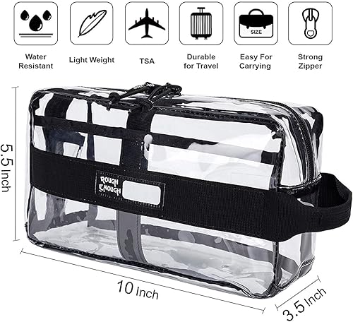 Miniatura 7 de Rough Enough Clear Neceser Aprobado por la TSA Bolsa de Maquillaje Transparente Conjunto de Bolsa de Maquillaje, Gris, Neceser transparente Rough