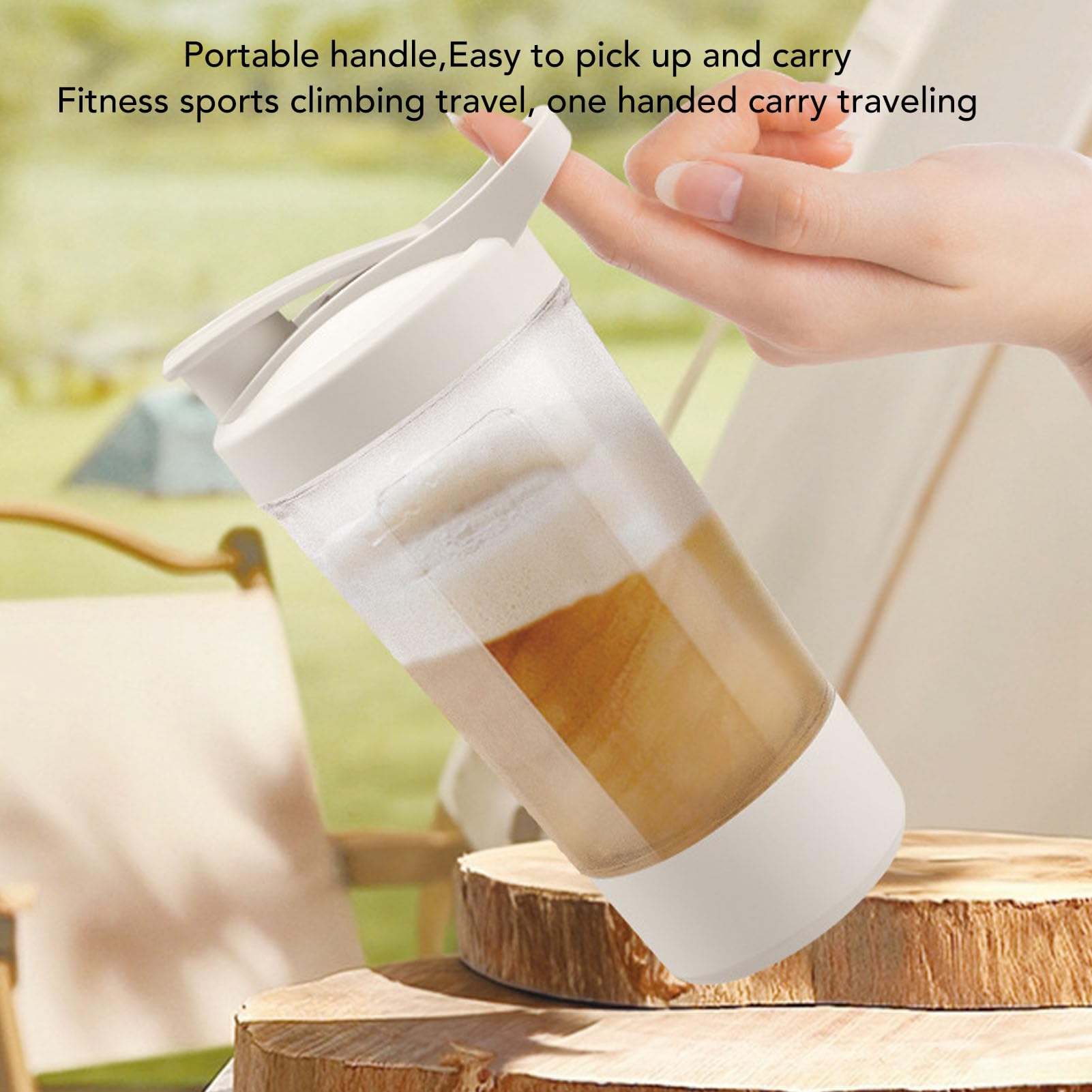 Automatic Mixing Cup, Electric Shaker Bottle for Protein Milk, Portable Travel Cup with Leakproof Lid and Base, Magnetic Self Stirring, Fast 30 Second Blend, Quiet