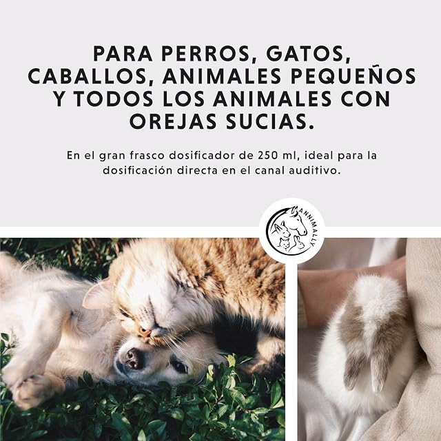 Foto 3 de 7 de Annimally Limpiador de oídos para perros y gatos, 250 ml, con manzanilla, caléndula y propóleos