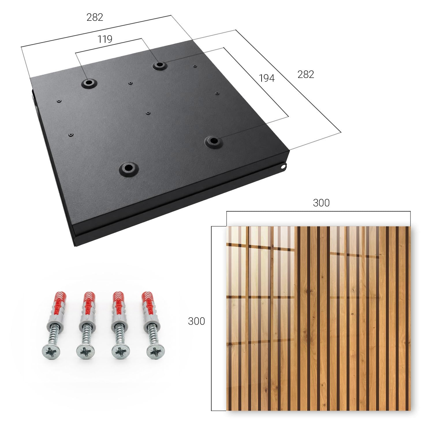 Cassetta portachiavi in vetro 30x30 cm Parete in legno Porta Destra Nero | Appendiabiti | Bacheca | Vetrinetta | Nicchia | Casellario | Armadio | Gancio | Quadro | Mobiletto | Contenitore | Supporto